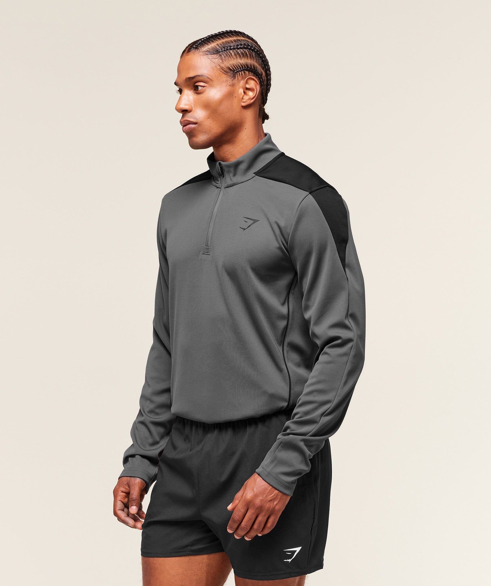 Gymshark Arrival Block 1/4 Zip - Dark Grey