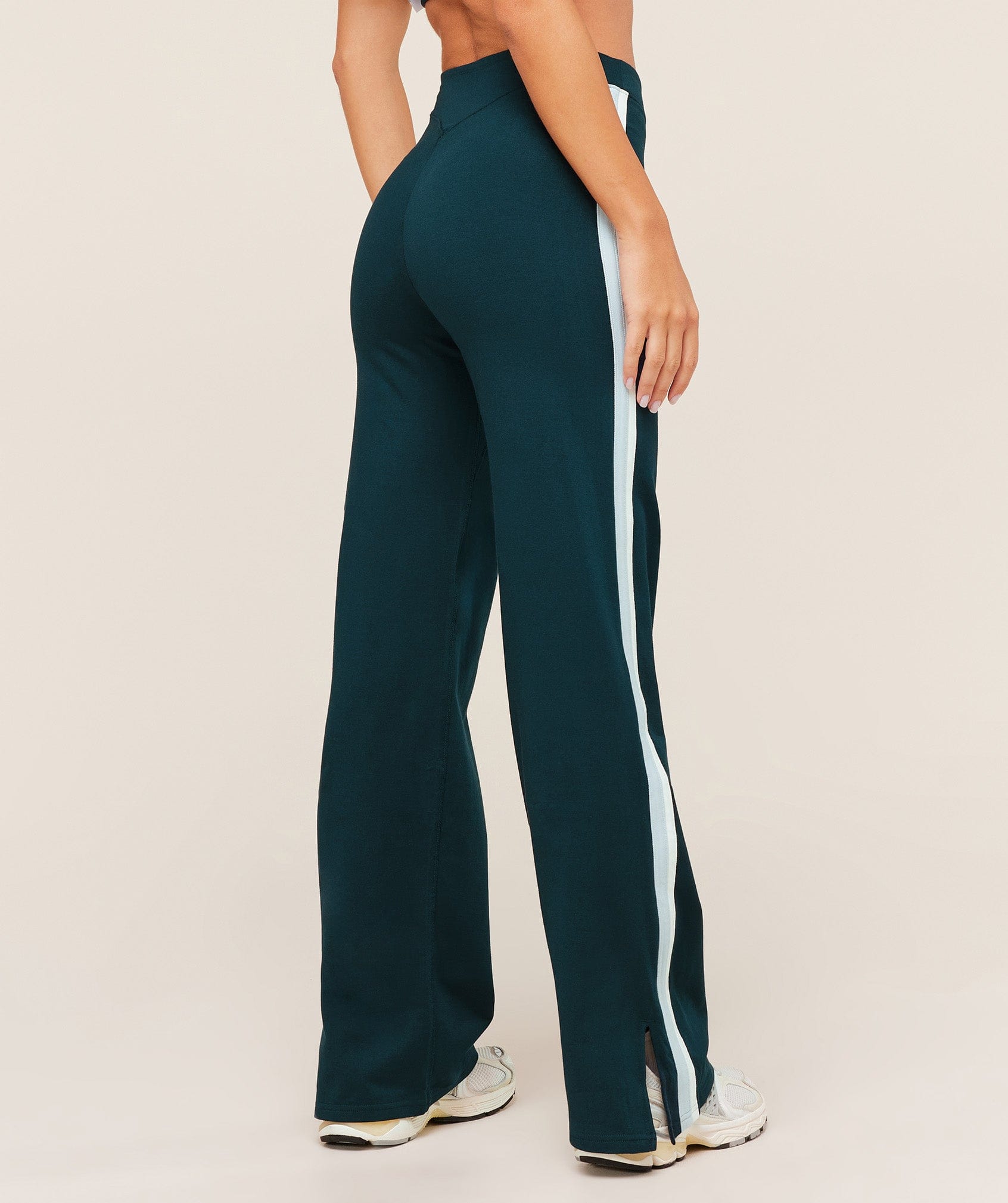 Gymshark Piping Wide Leg Pant - Deep Petrol Blue/Smoke Blue/Soft White