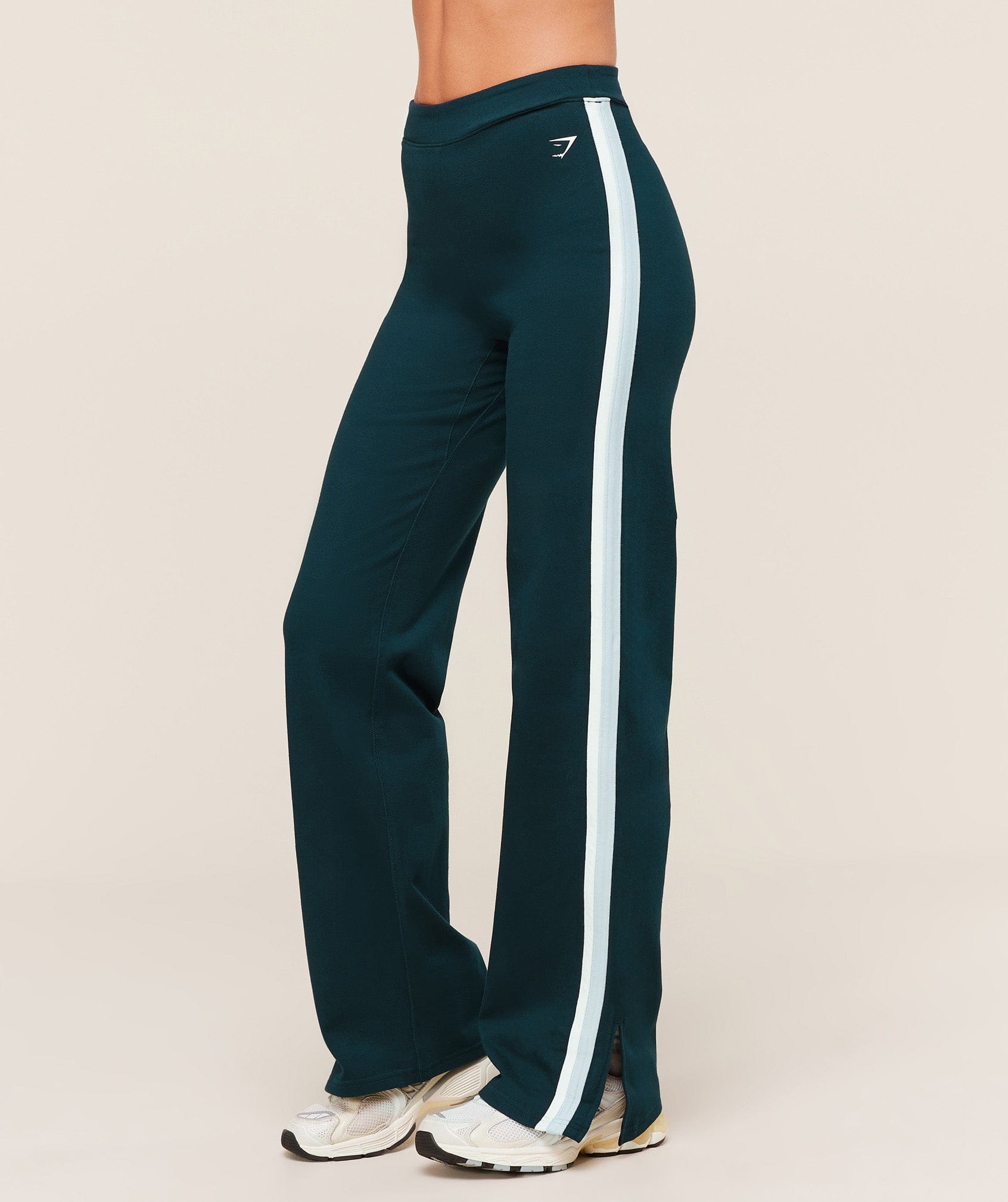 Gymshark Piping Wide Leg Pant - Deep Petrol Blue/Smoke Blue/Soft White