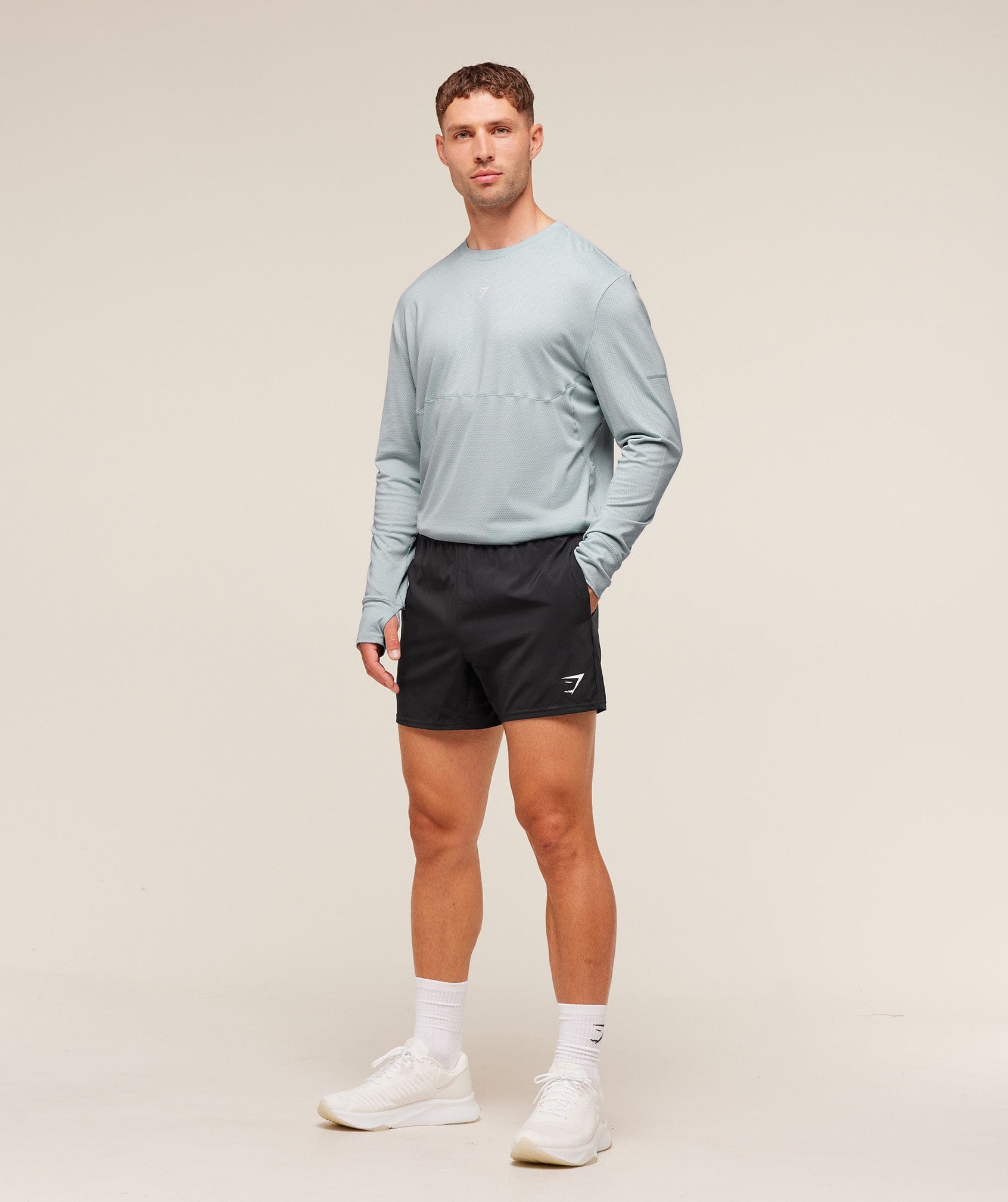 Gymshark Running Long Sleeve T-Shirt - Smoke Blue