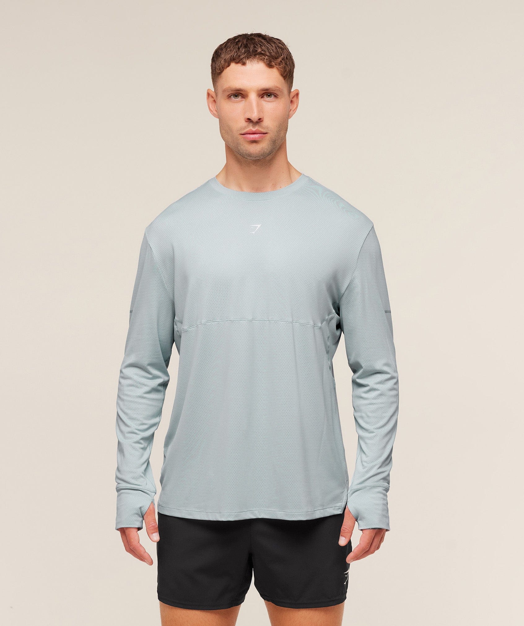 Gymshark Running Long Sleeve T-Shirt - Smoke Blue