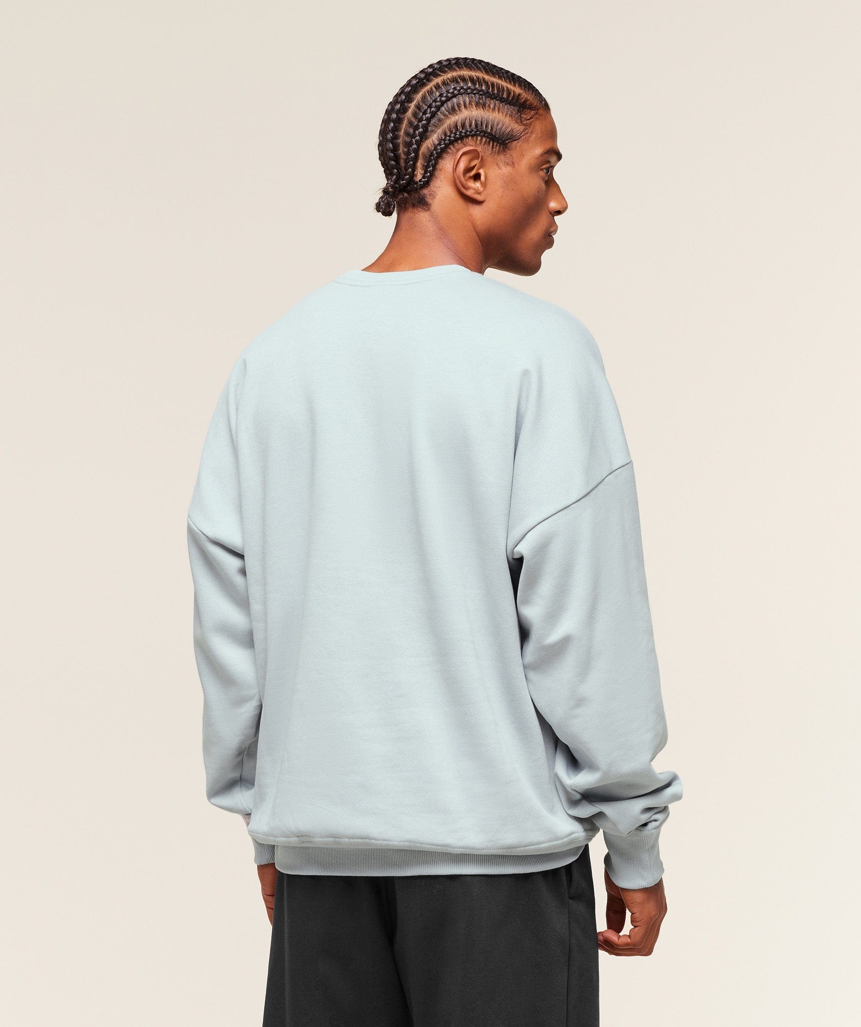 Gymshark Crest Oversized Crew - Smoke Blue