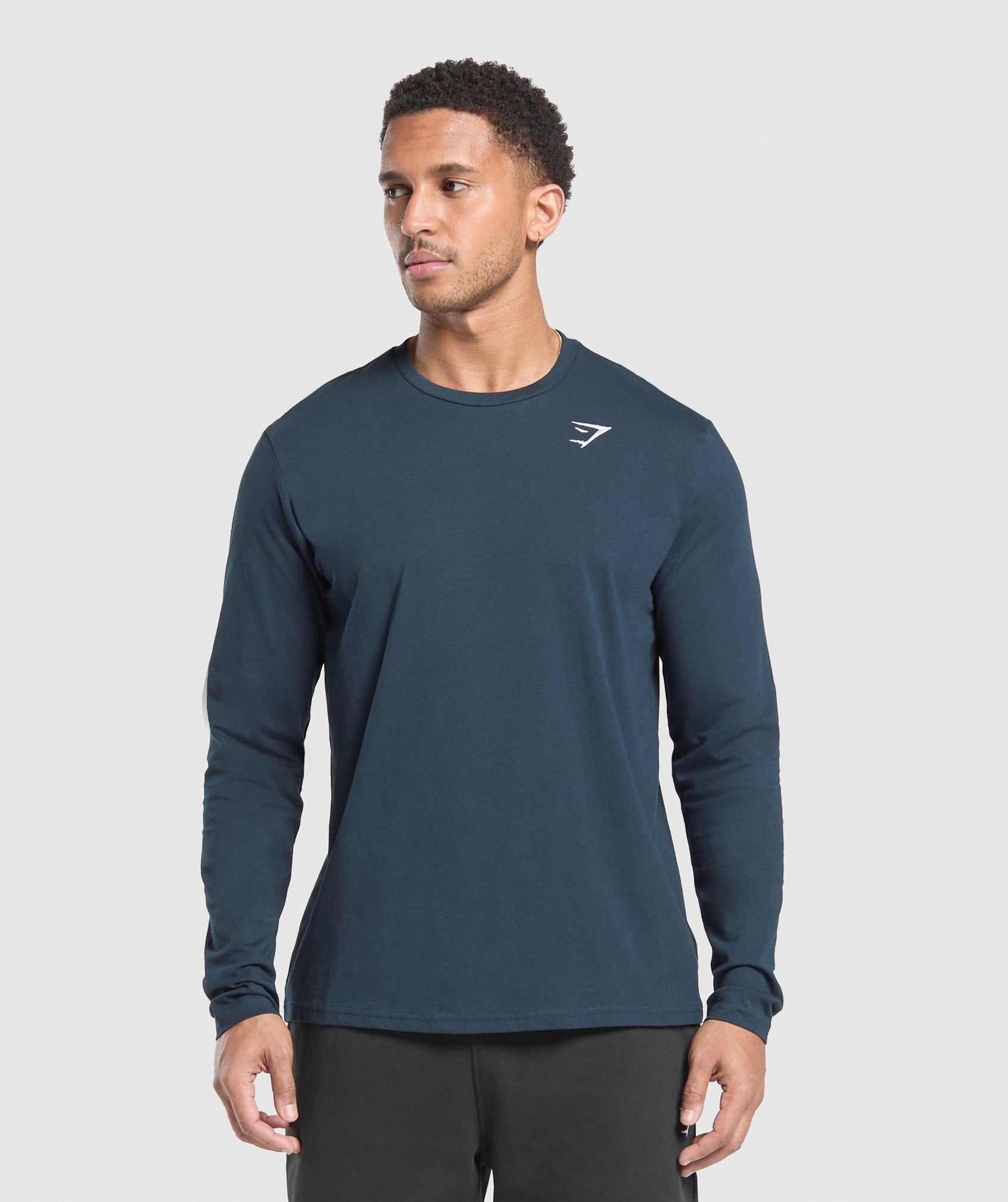 Gymshark Crest Long Sleeve T-Shirt - Navy