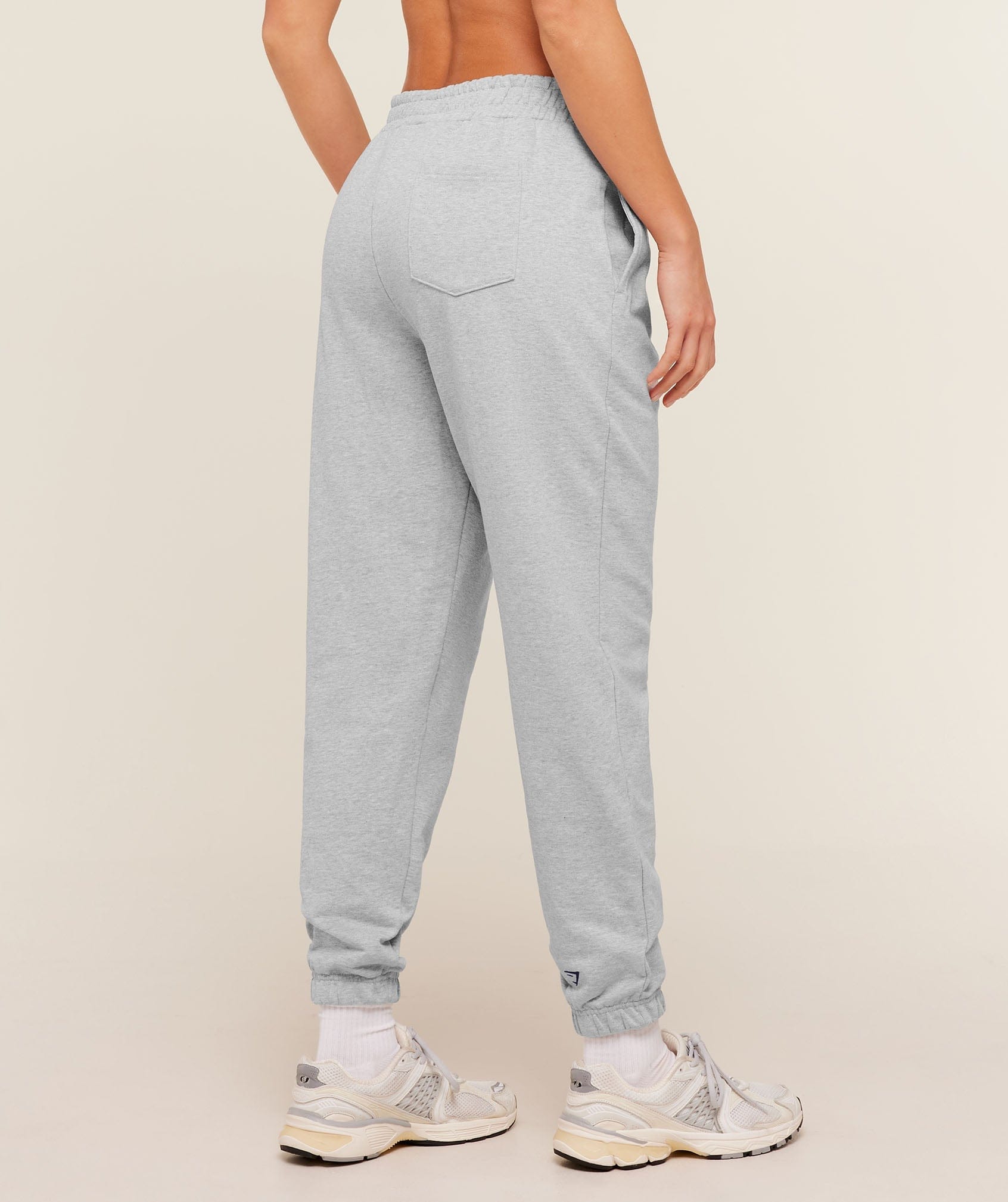 Gymshark Collegiate Graphic Joggers - Light Grey Core Marl