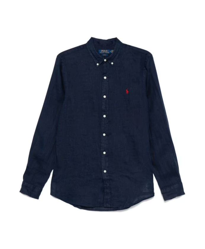 Polo Ralph Lauren Blue Button-Down Shirt with Pony Motif