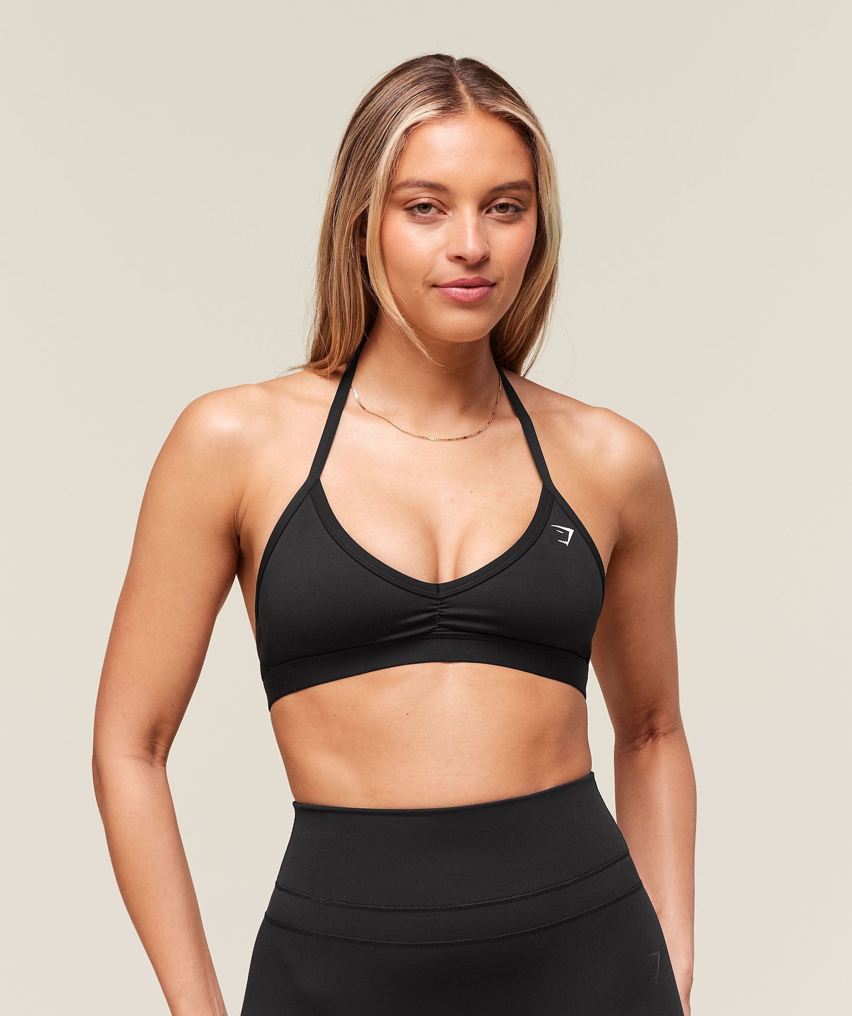 Gymshark Minimal Halterneck Sports Bra - Black