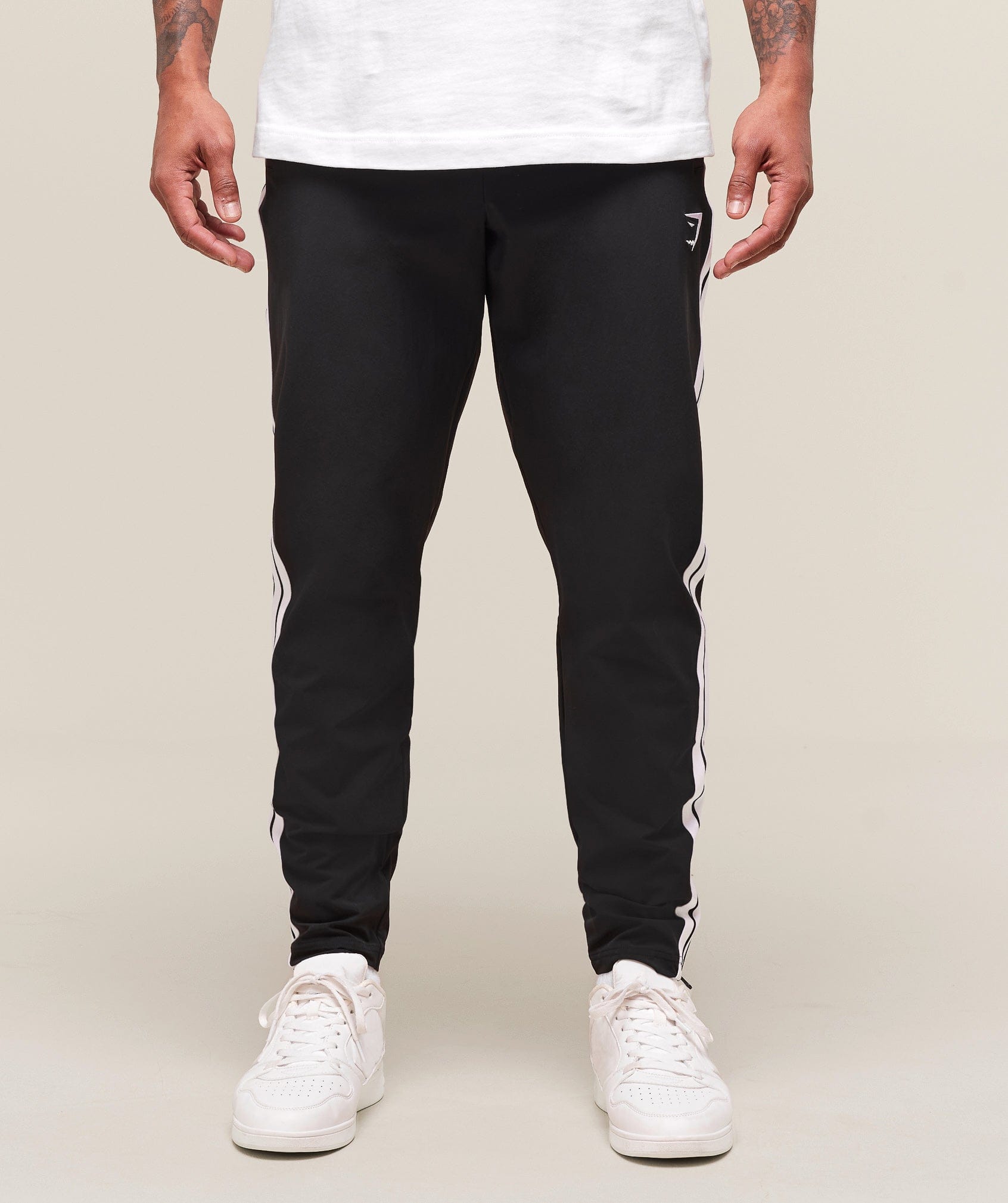 Gymshark Retro Side Stripe Joggers - Black