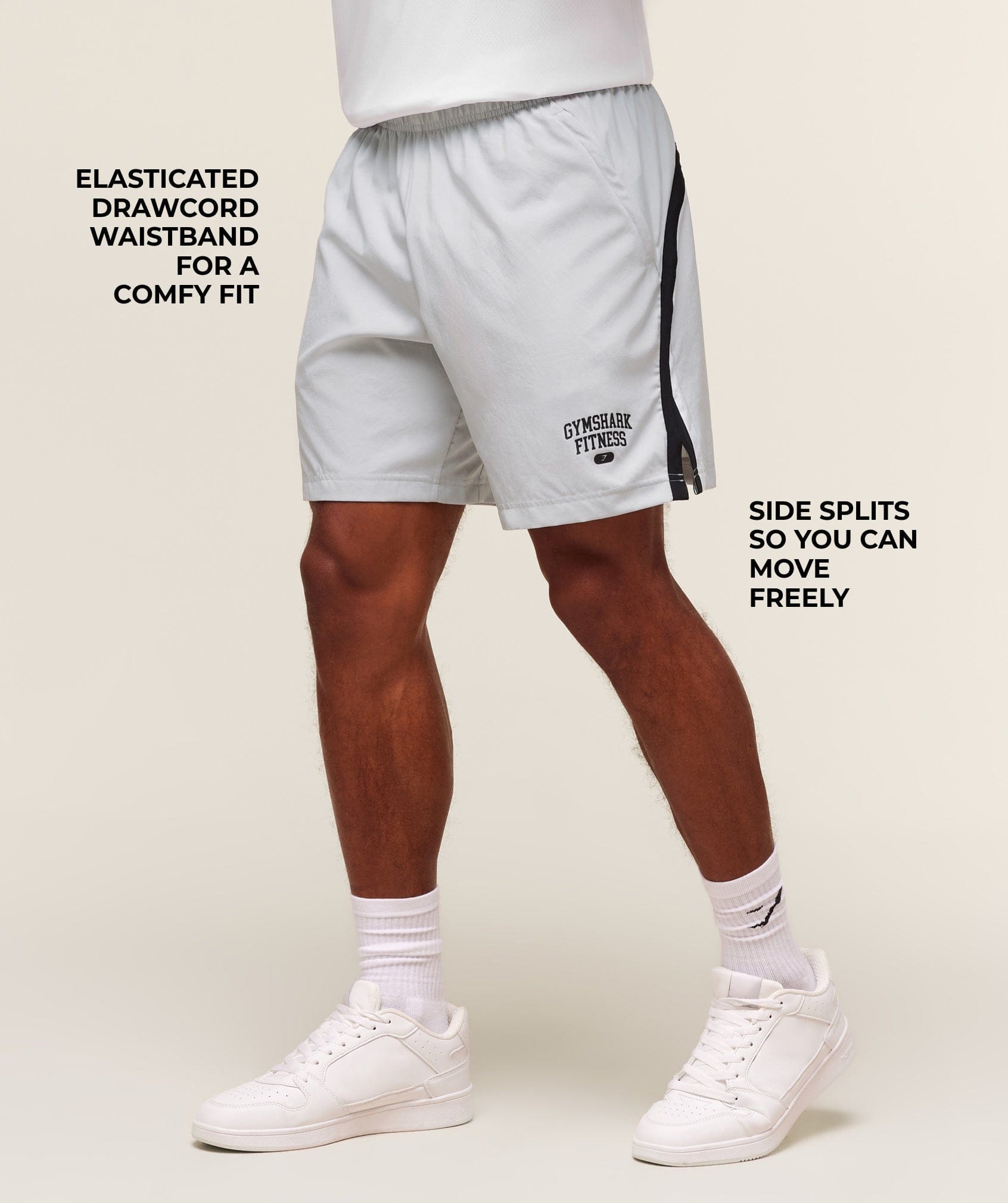 Gymshark Campus 7" Shorts - Light Grey