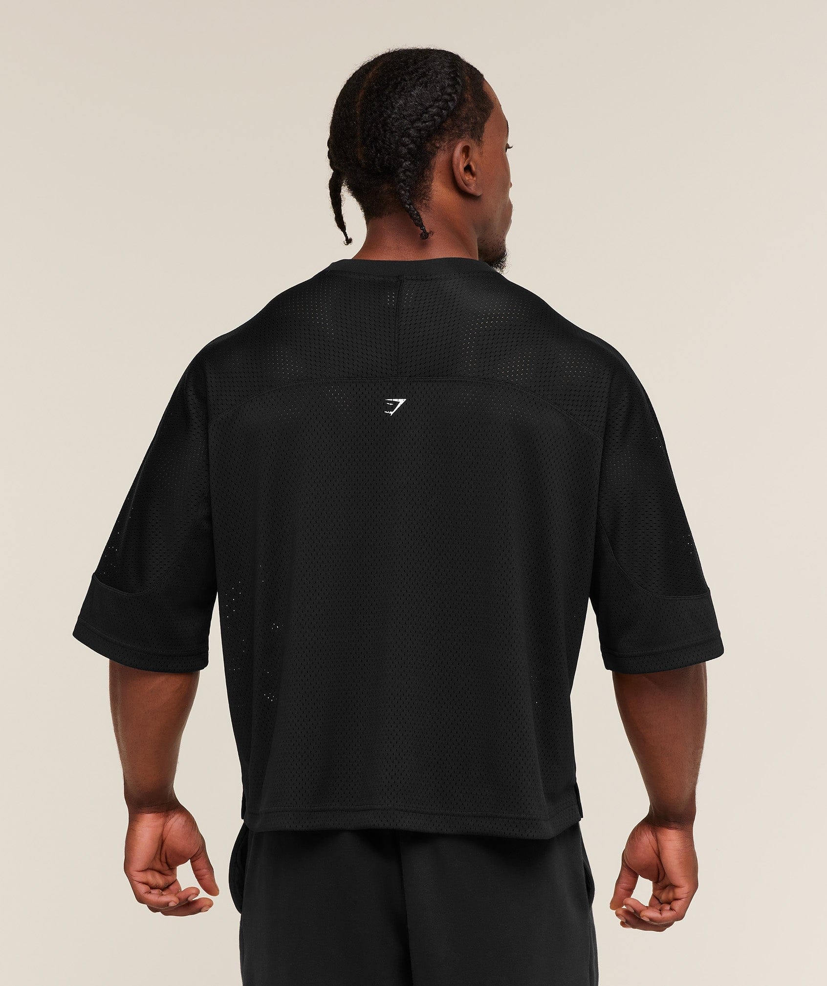 Gymshark Graphic Mesh Oversized T-Shirt - Black