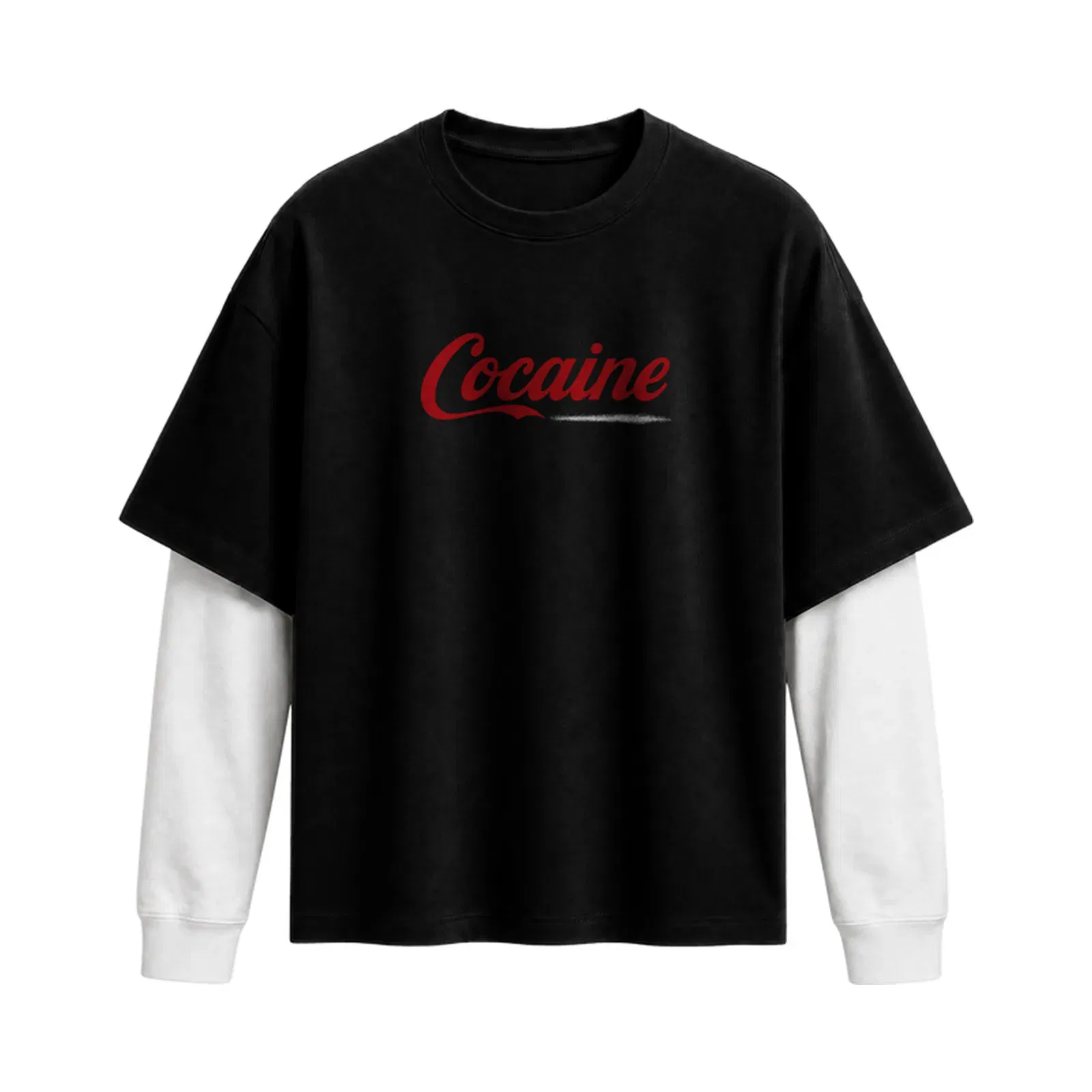Forfksake Cocaine Double Layered T-Shirt Black
