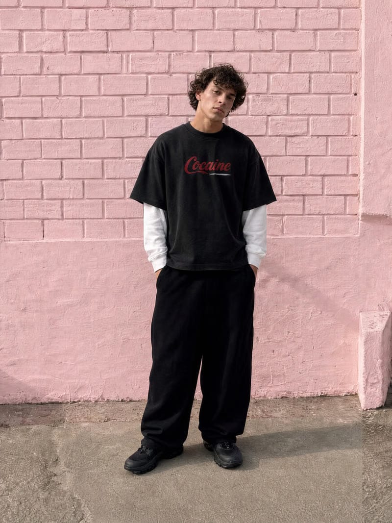 Forfksake Cocaine Double Layered T-Shirt Black