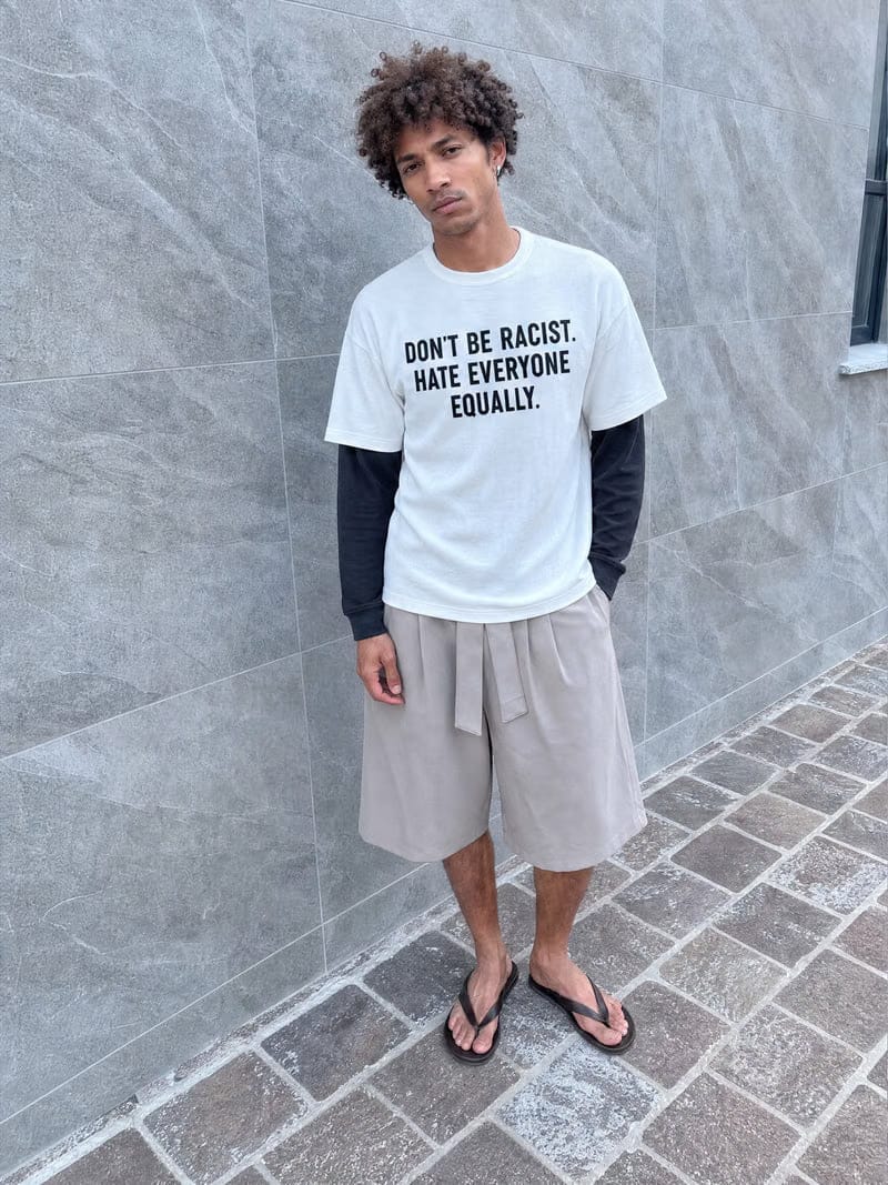 Forfksake Equal Hate Double Layered T-Shirt White