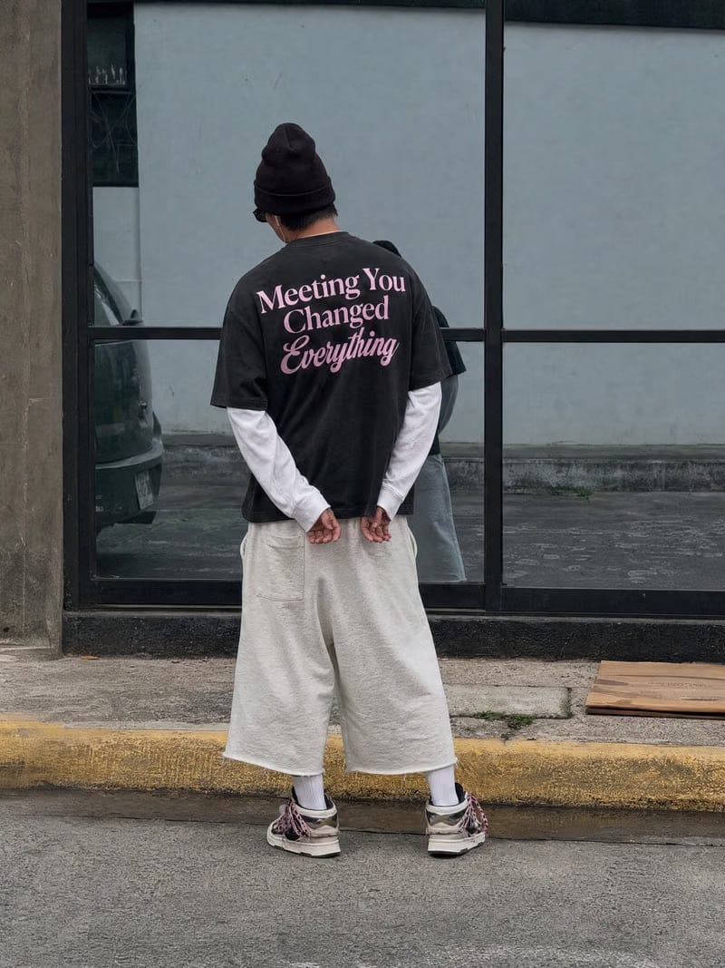 Forfksake Meeting You Double Layered T-Shirt Black