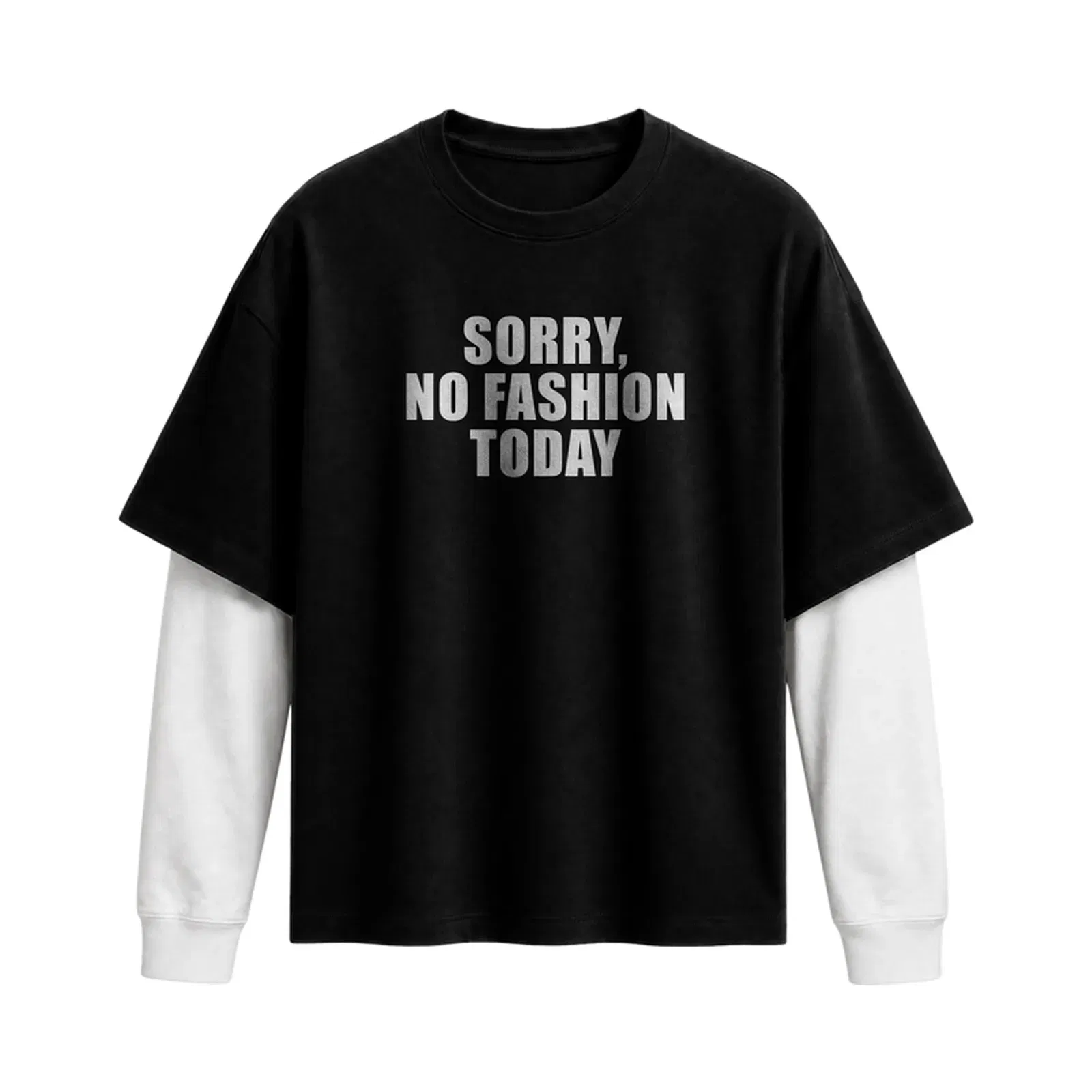 Forfksake No Fashion Double Layered T-Shirt Black