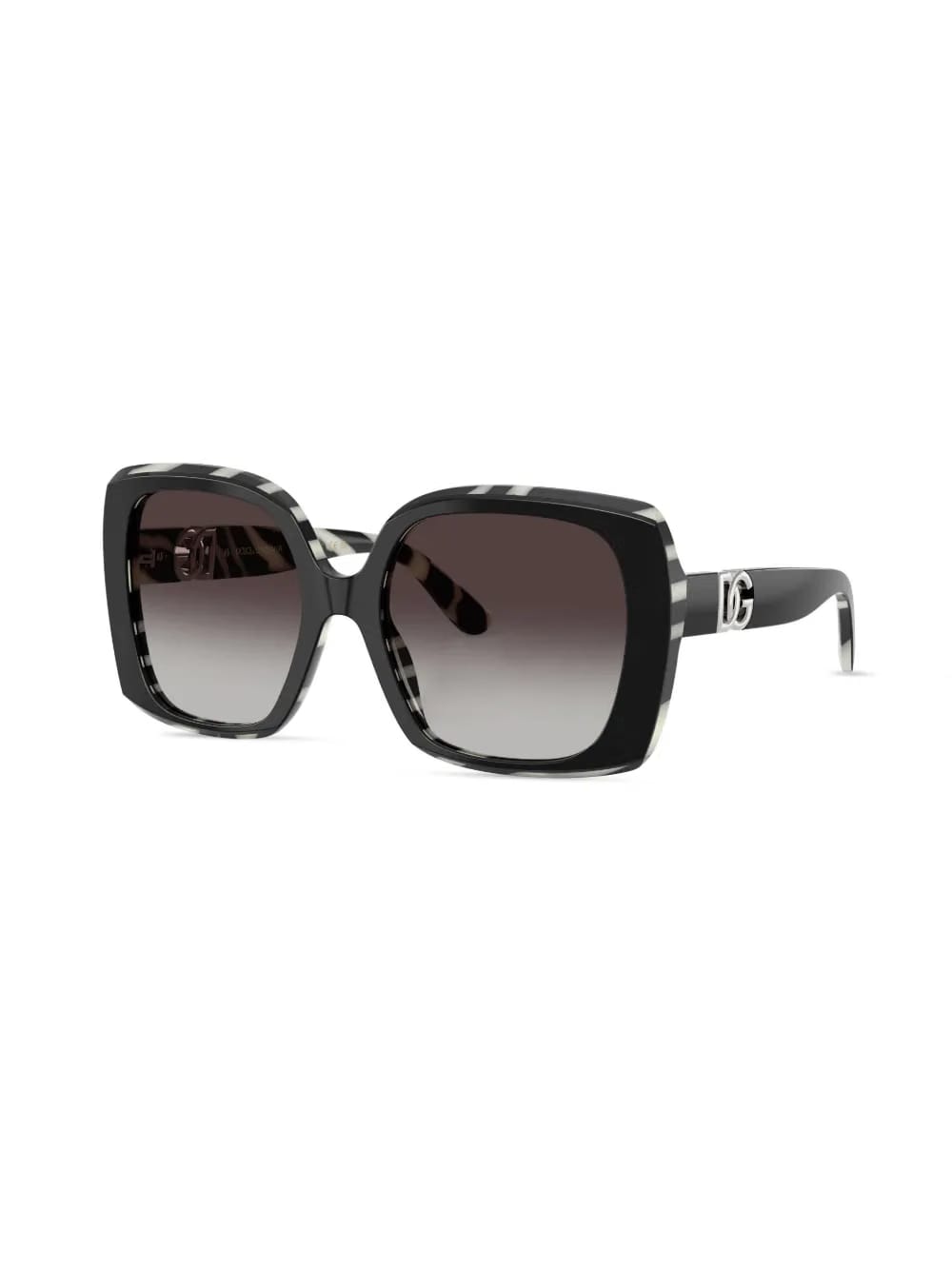 zebra-print square-frame sunglasses