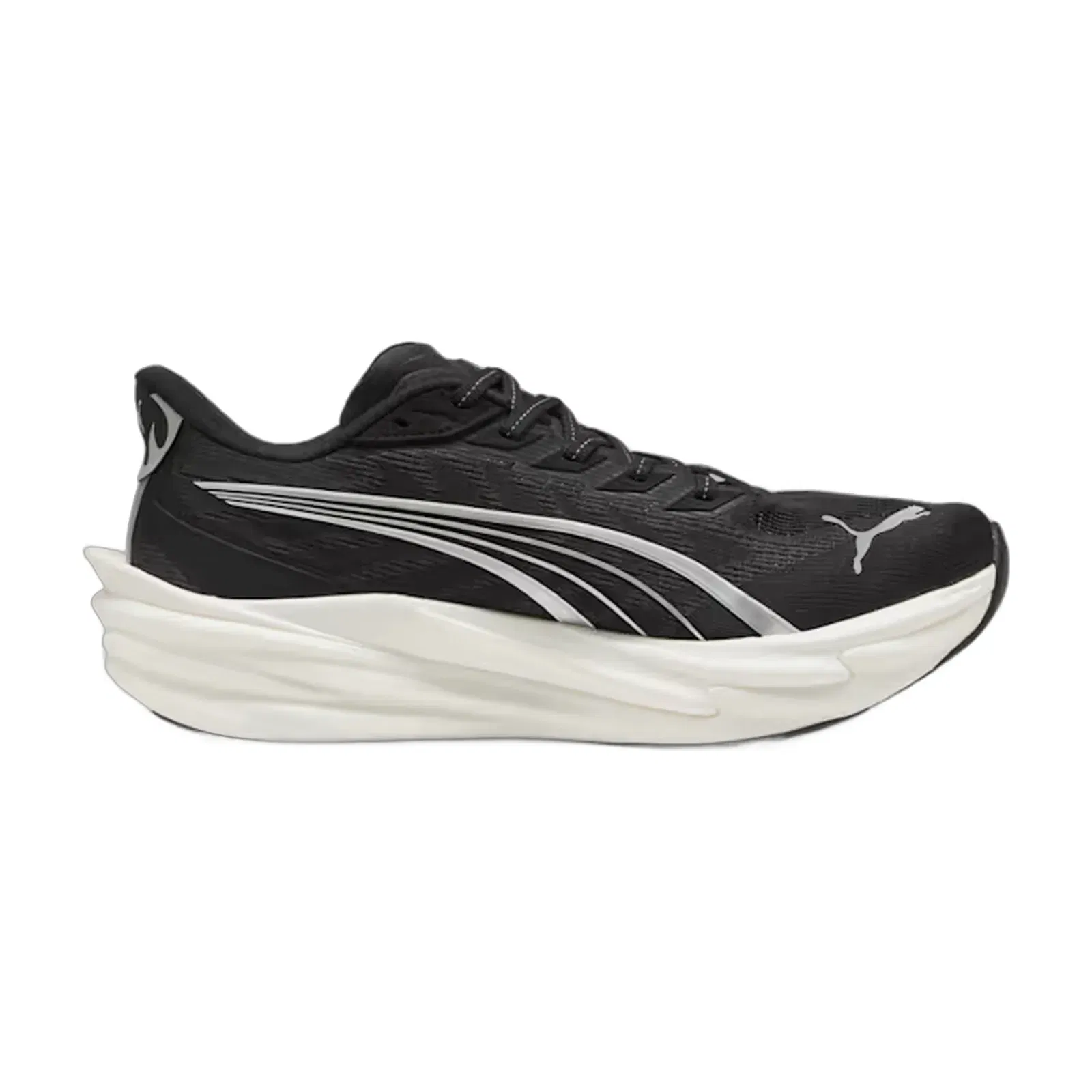 Puma Deviate NITRO 4 Wide Running Shoes Black White Silver