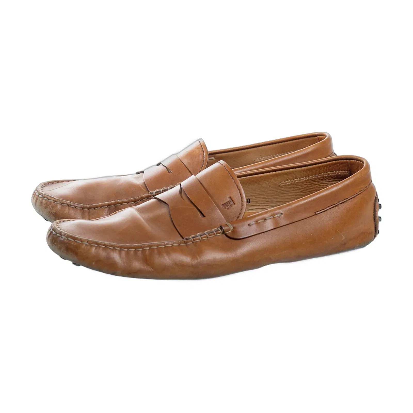 Tods Brown Leather Slip Loafers (UK 10)