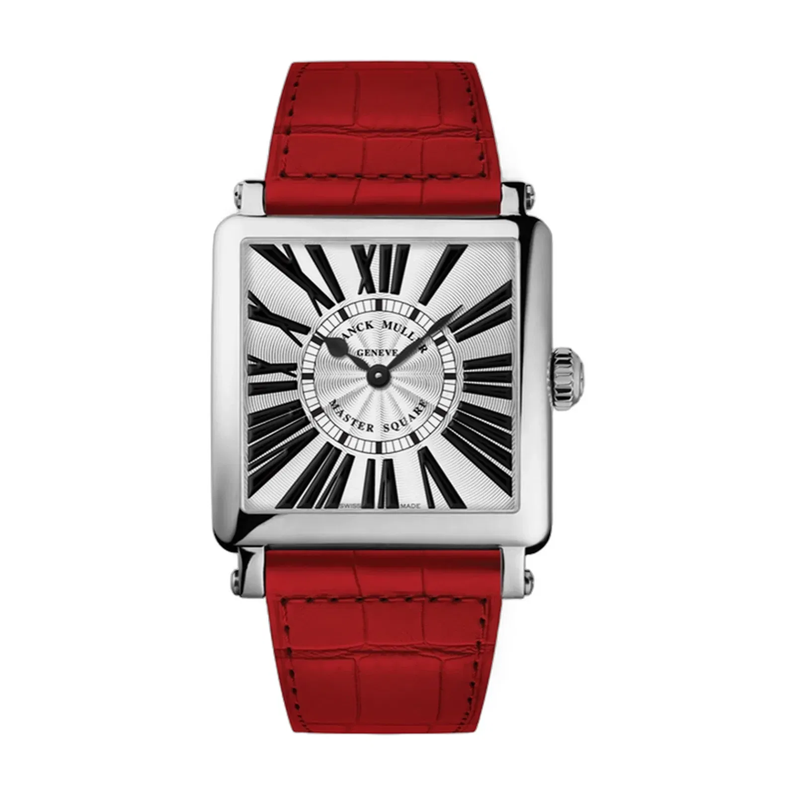Franck Muller Master Square Silver Dial Leather Strap Watch WMNS - 6002-M-QZ-R-AC