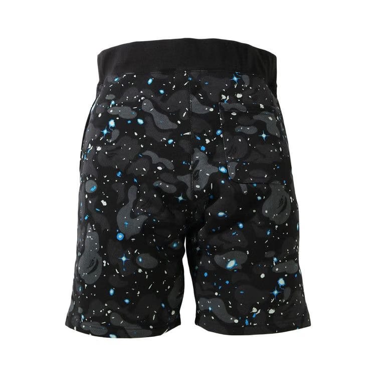 BAPE Space Camo Shark Sweat Shorts Black
