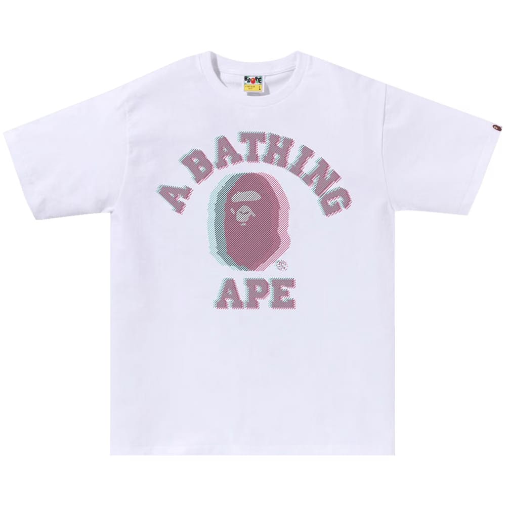 BAPE Glitch Art College T-Shirt White