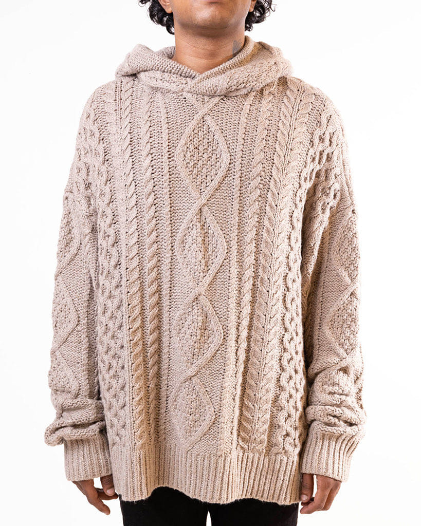 Fear Of God Essentials Cable Knit Hoodie Core Heather (M)