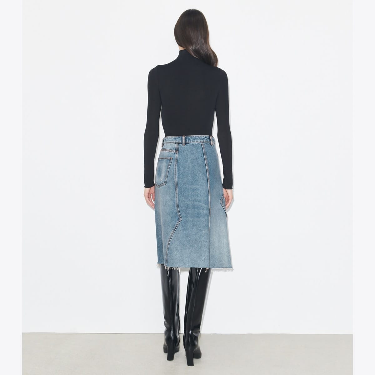 Deconstructed Denim Skirt