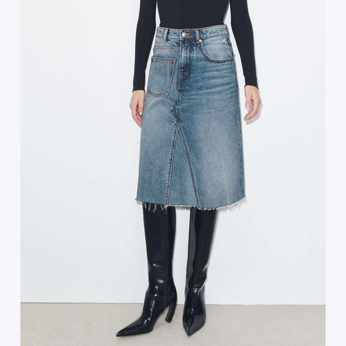 Deconstructed Denim Skirt