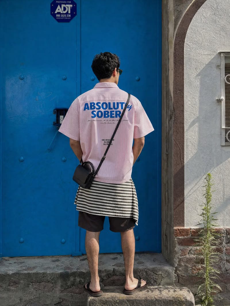 Forfksake Absolut 00 Boxy Fit Pink Striped Shirt