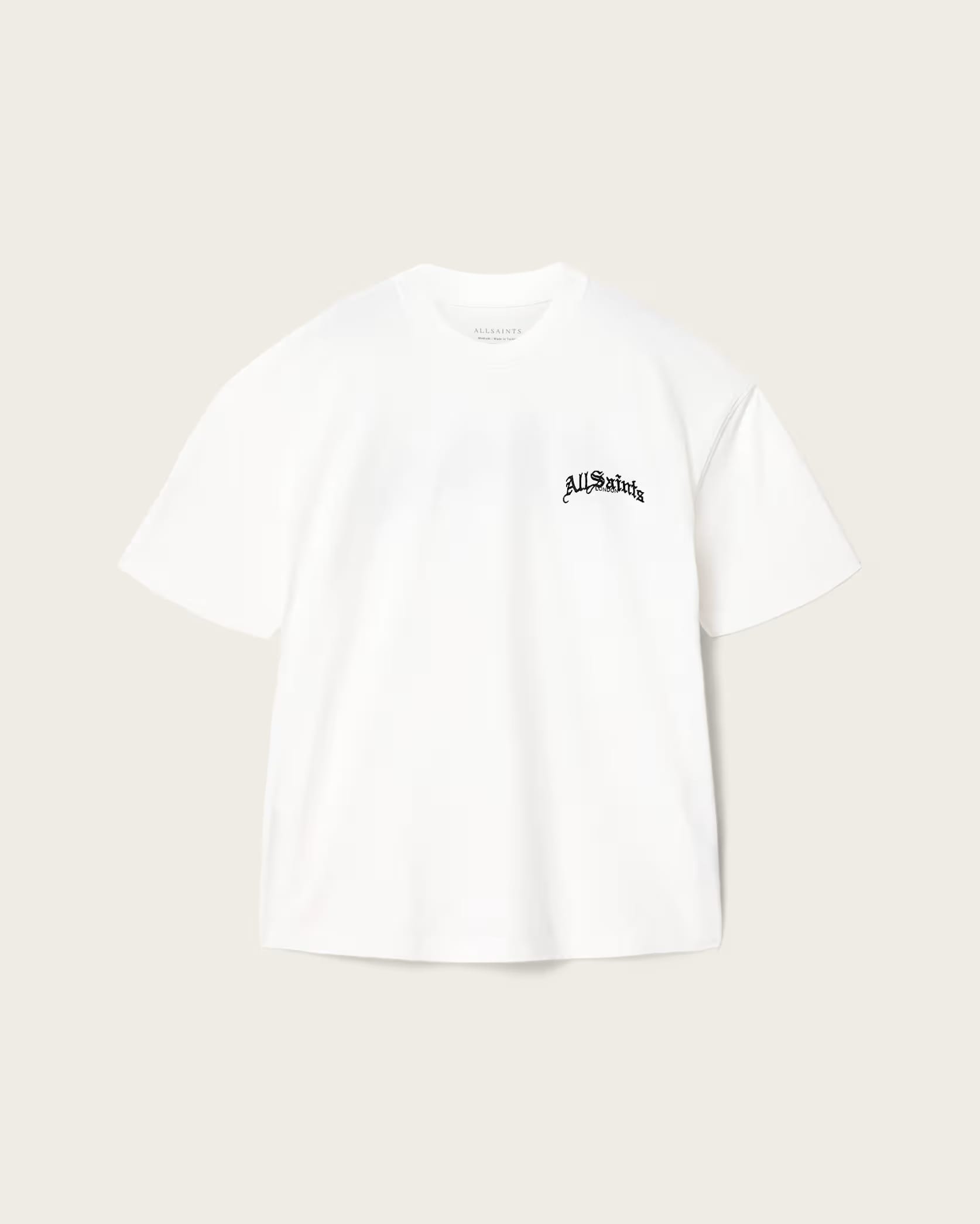 ALL SAINTS Descent Oversized Graphic Ashen White T-Shirt