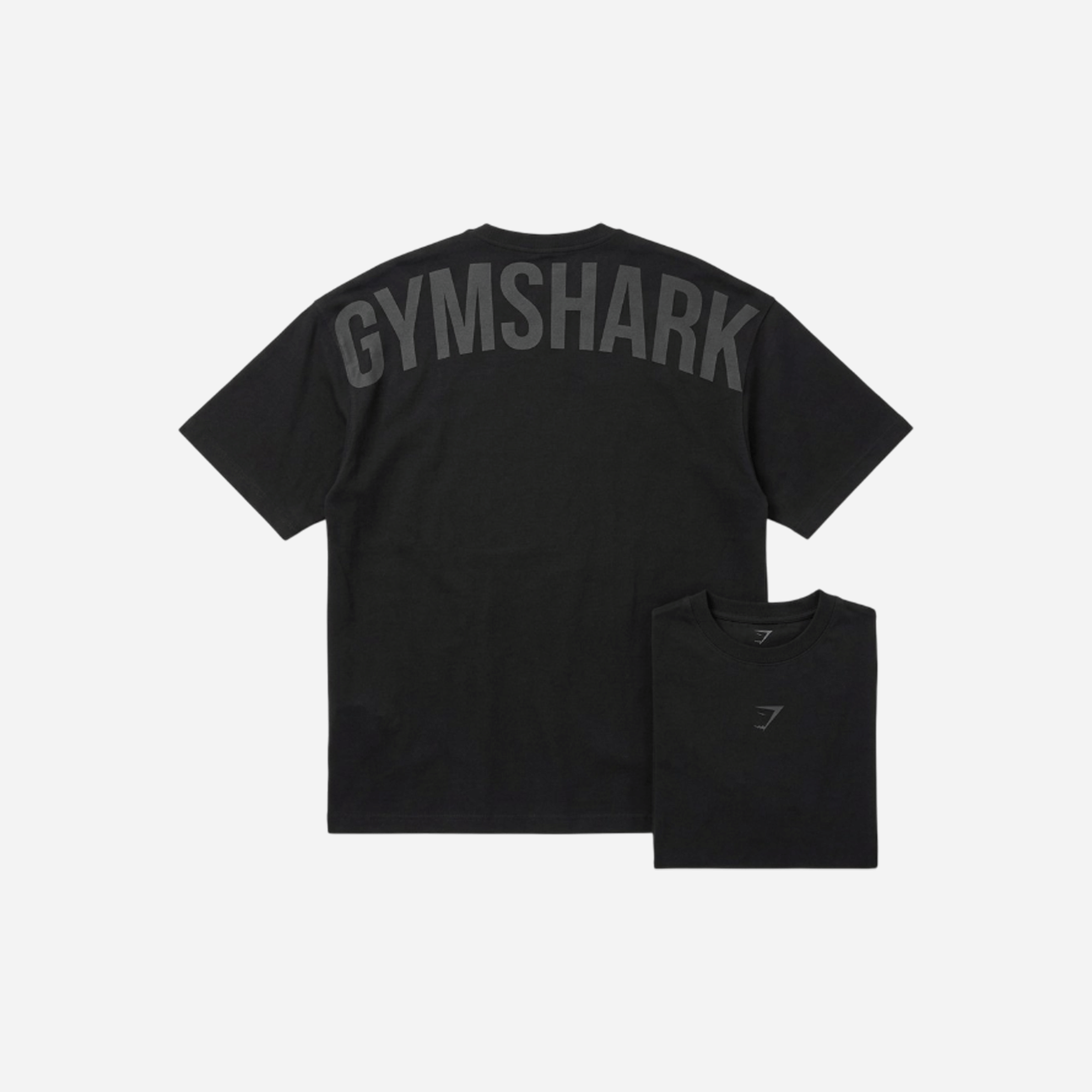 Gymshark Power T-Shirt Black/Asphalt Grey Oversized Fit