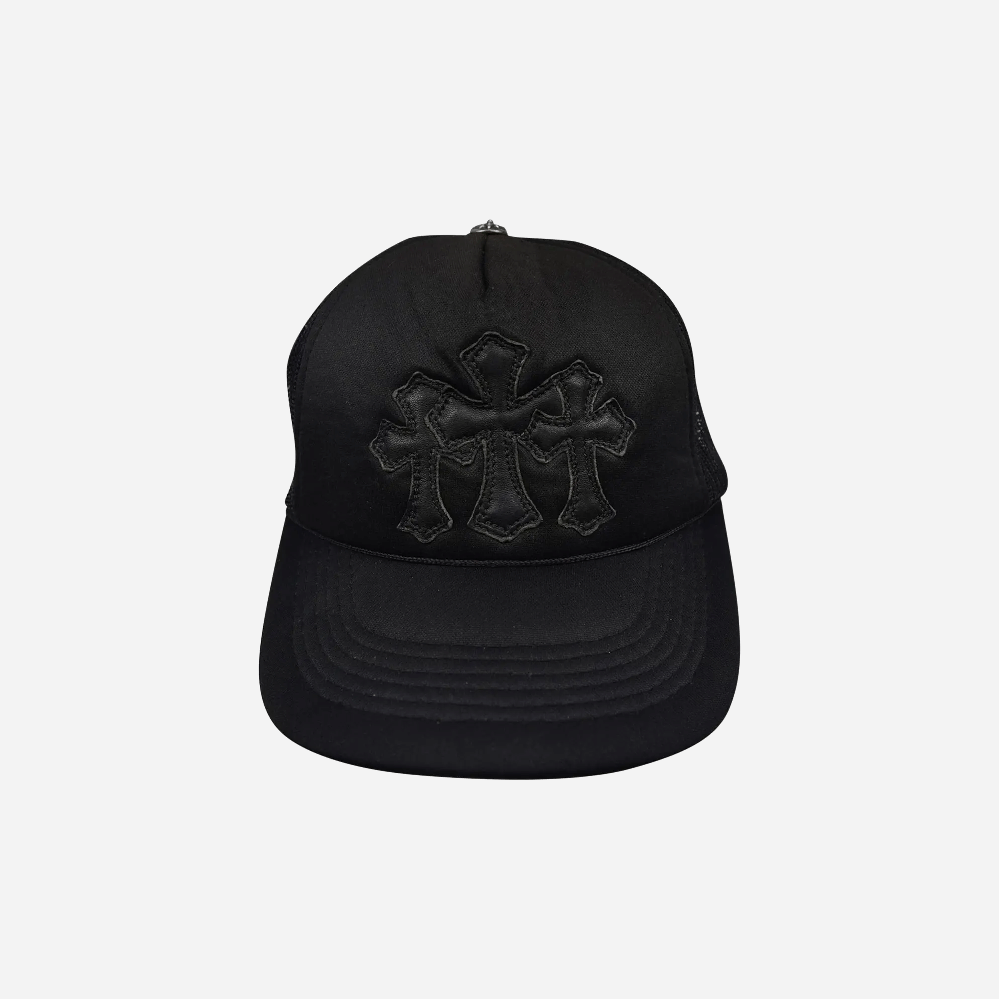 Chrome Hearts Triple Cross Cemetery Trucker Hat Black
