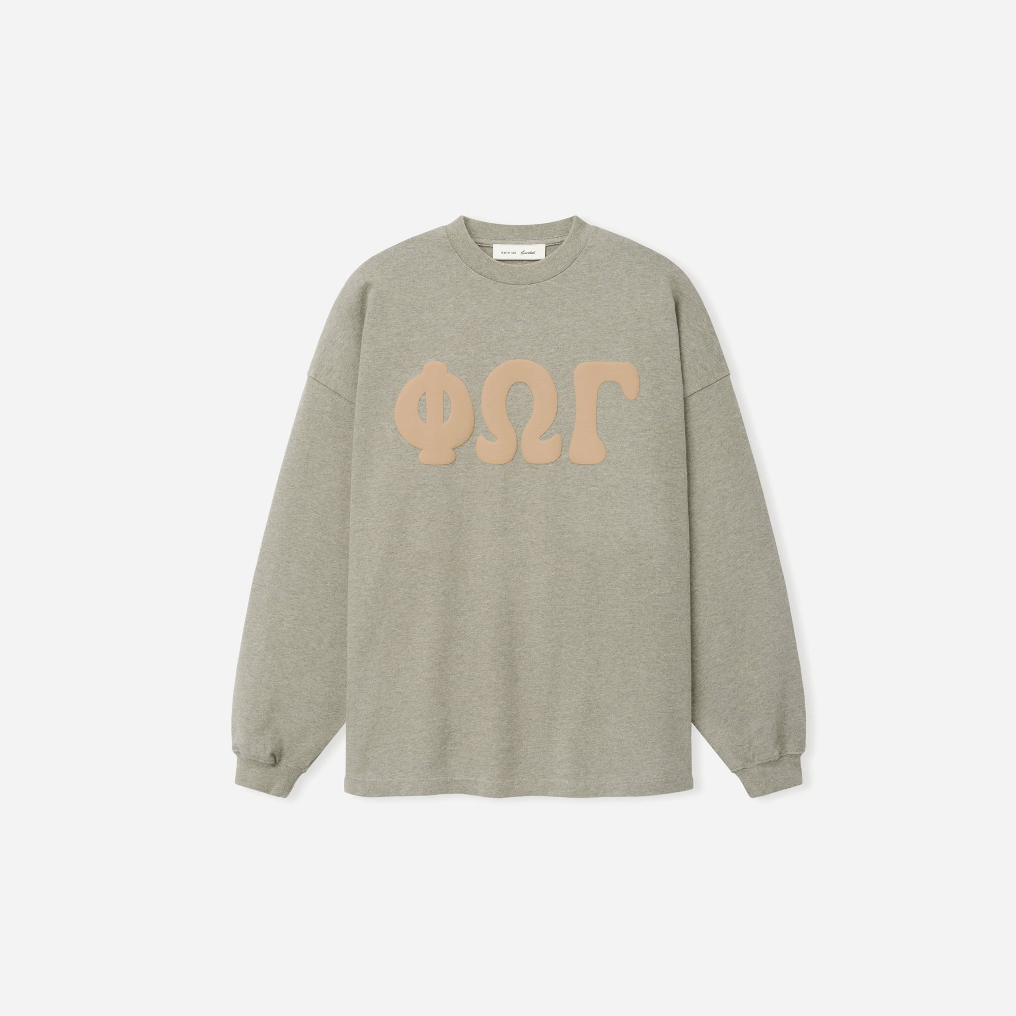 Fear Of God Essentials Heavy Jersey Merch Long Sleeve T-Shirt Washed Seal Heather