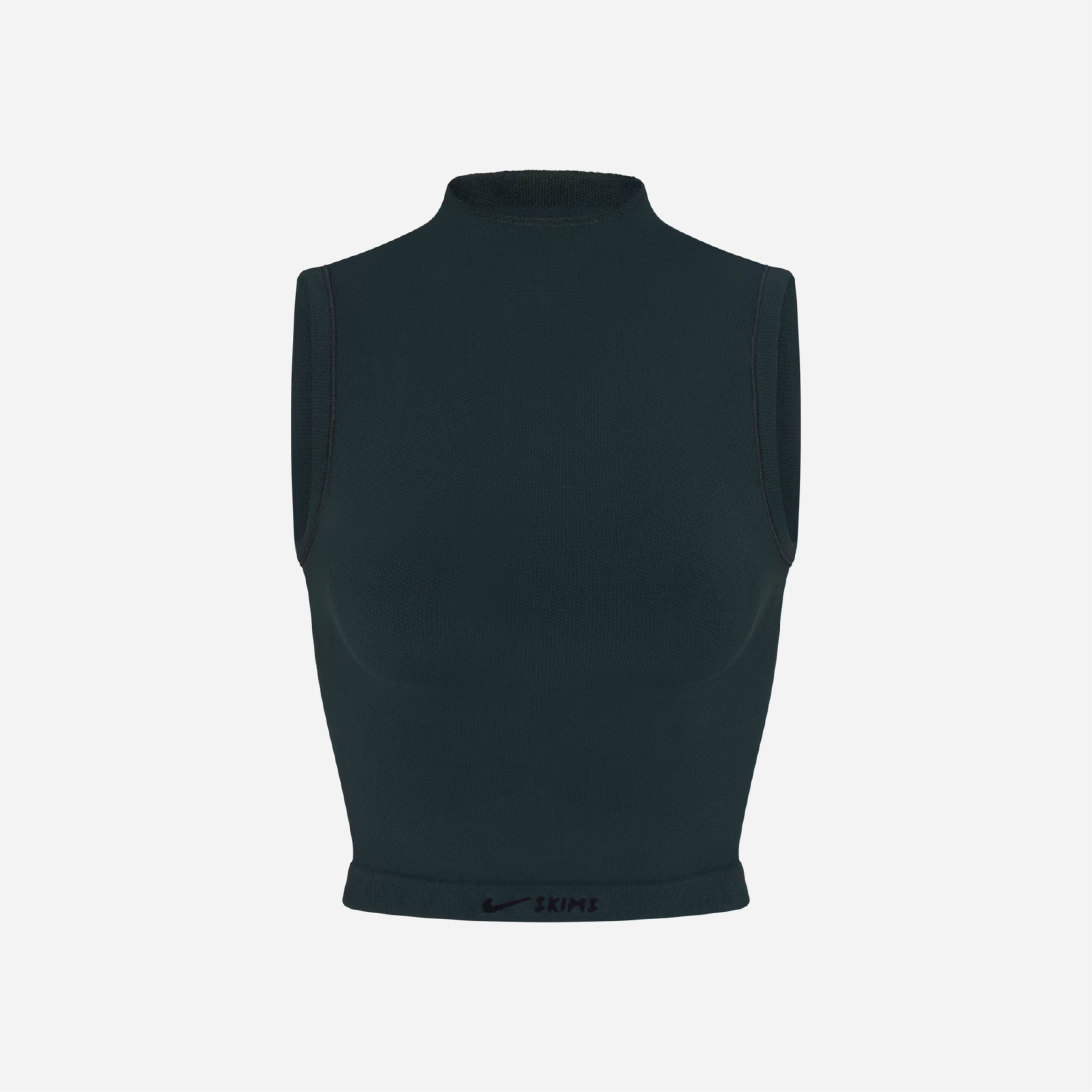 Nike X Skims Vintage Seamless Mock-Neck Long-Line Bra Dark Teal