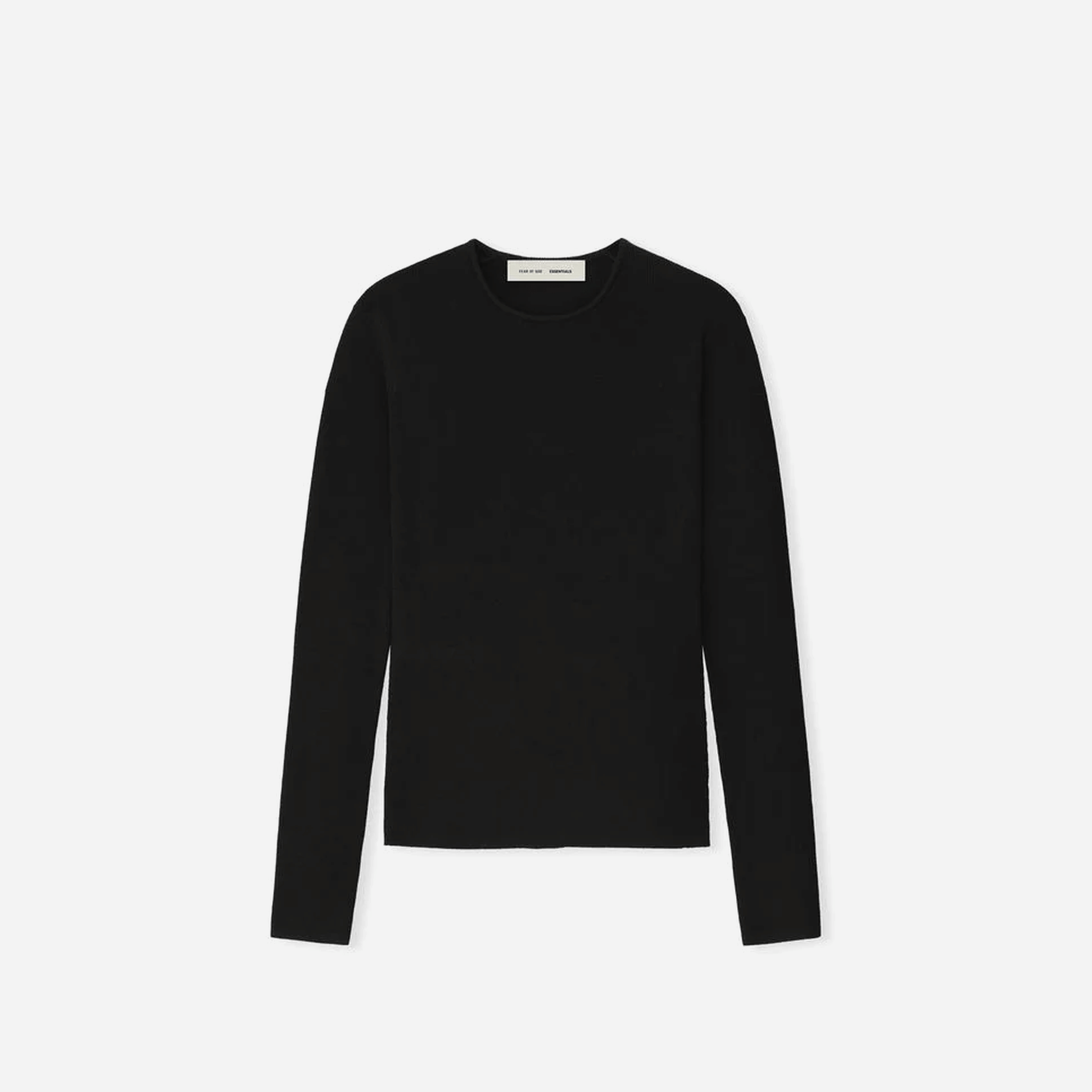 Fear Of God Essentials Rib Long Sleeve Top Vintage Black WMNS