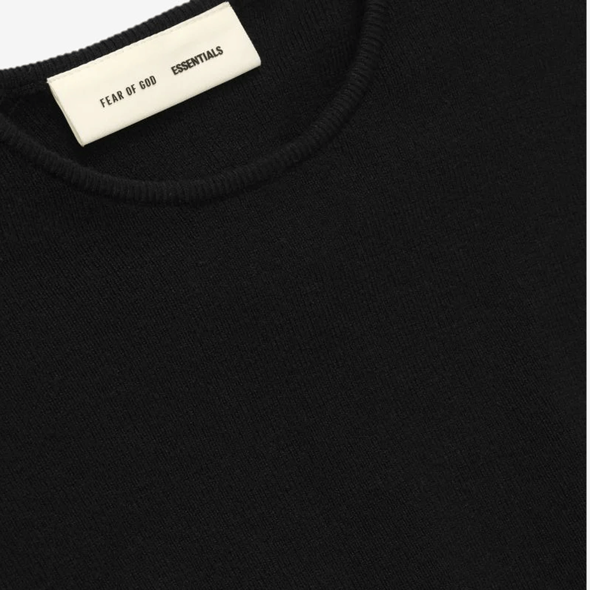 Fear Of God Essentials Rib Long Sleeve Top Vintage Black WMNS