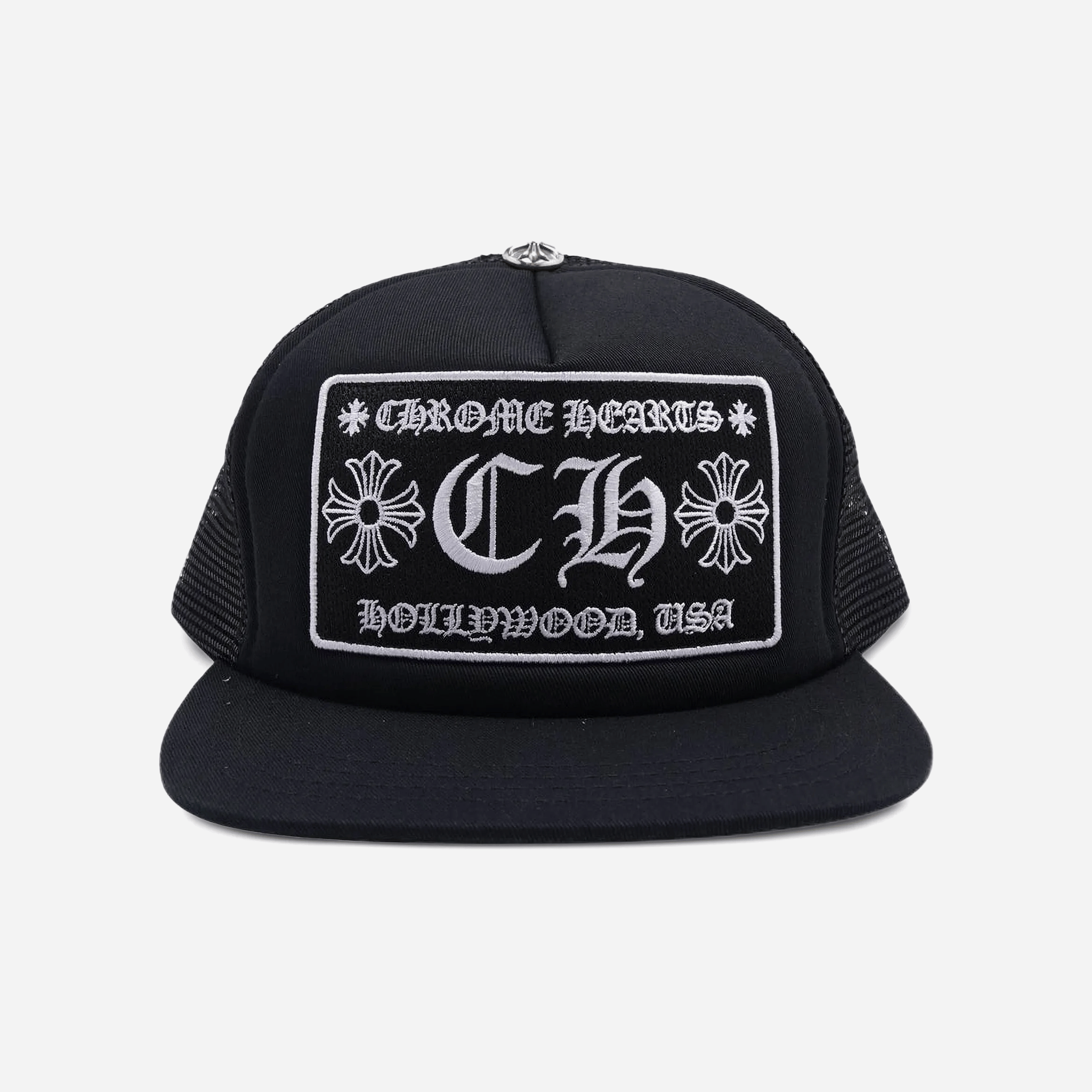 Chrome Hearts CH Hollywood Trucker Hat Black Black