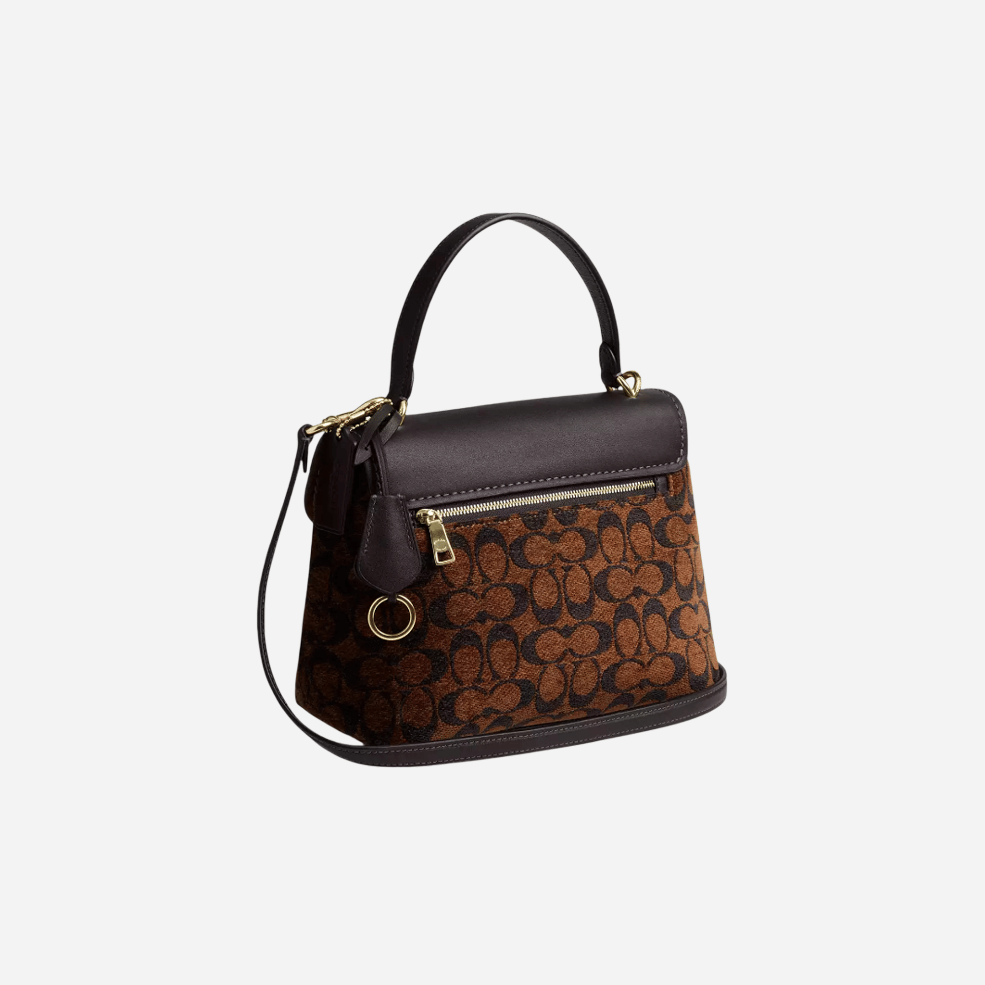 COACH Emory Top Handle Bag In Signature Chenille Gold/Truffle