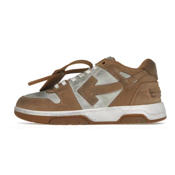 OFF-WHITE Out Of Office OOO Low Tops Distressed Brown White