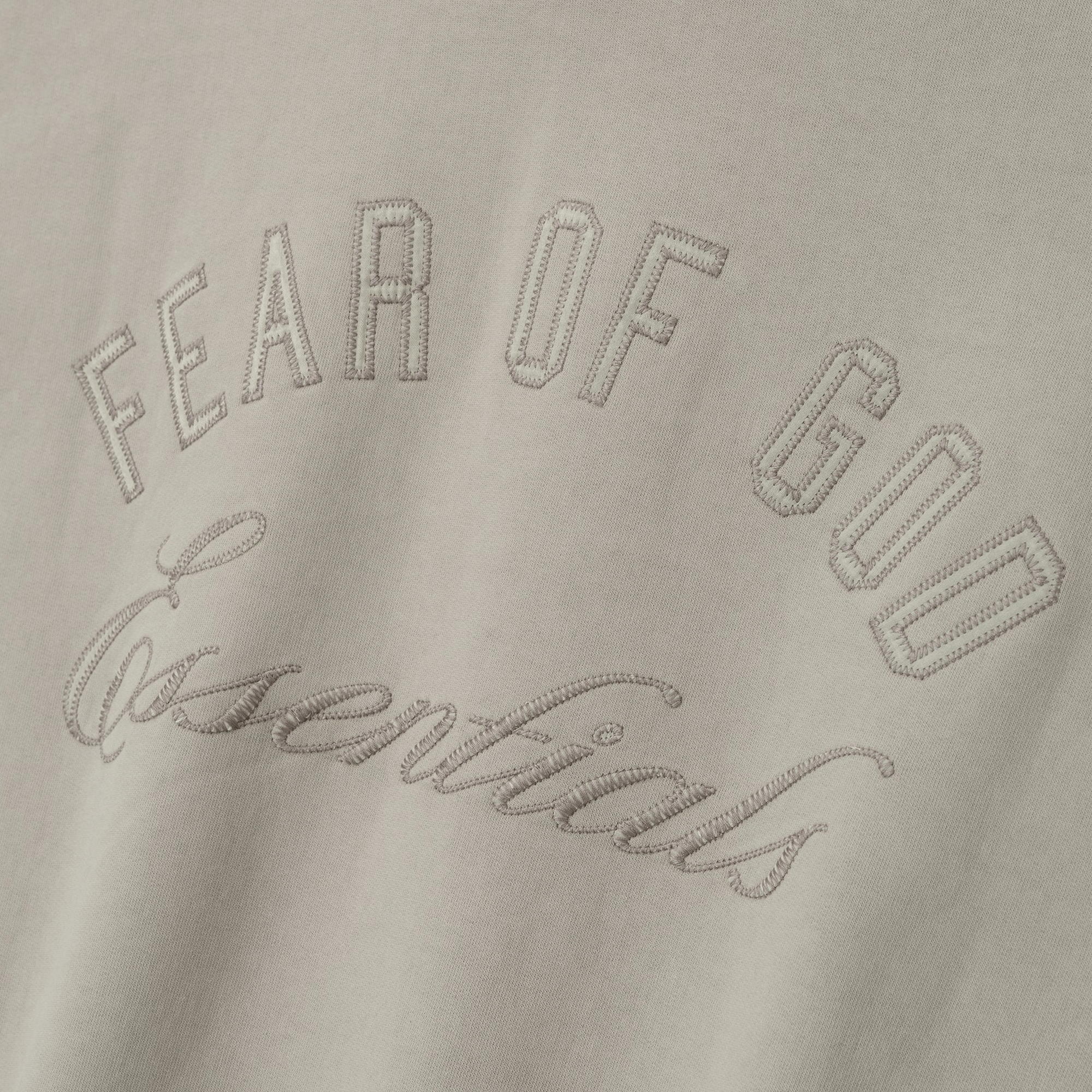Fear Of God Essentials Embroidered Classic Polo Sweatshirt Smoke Grey