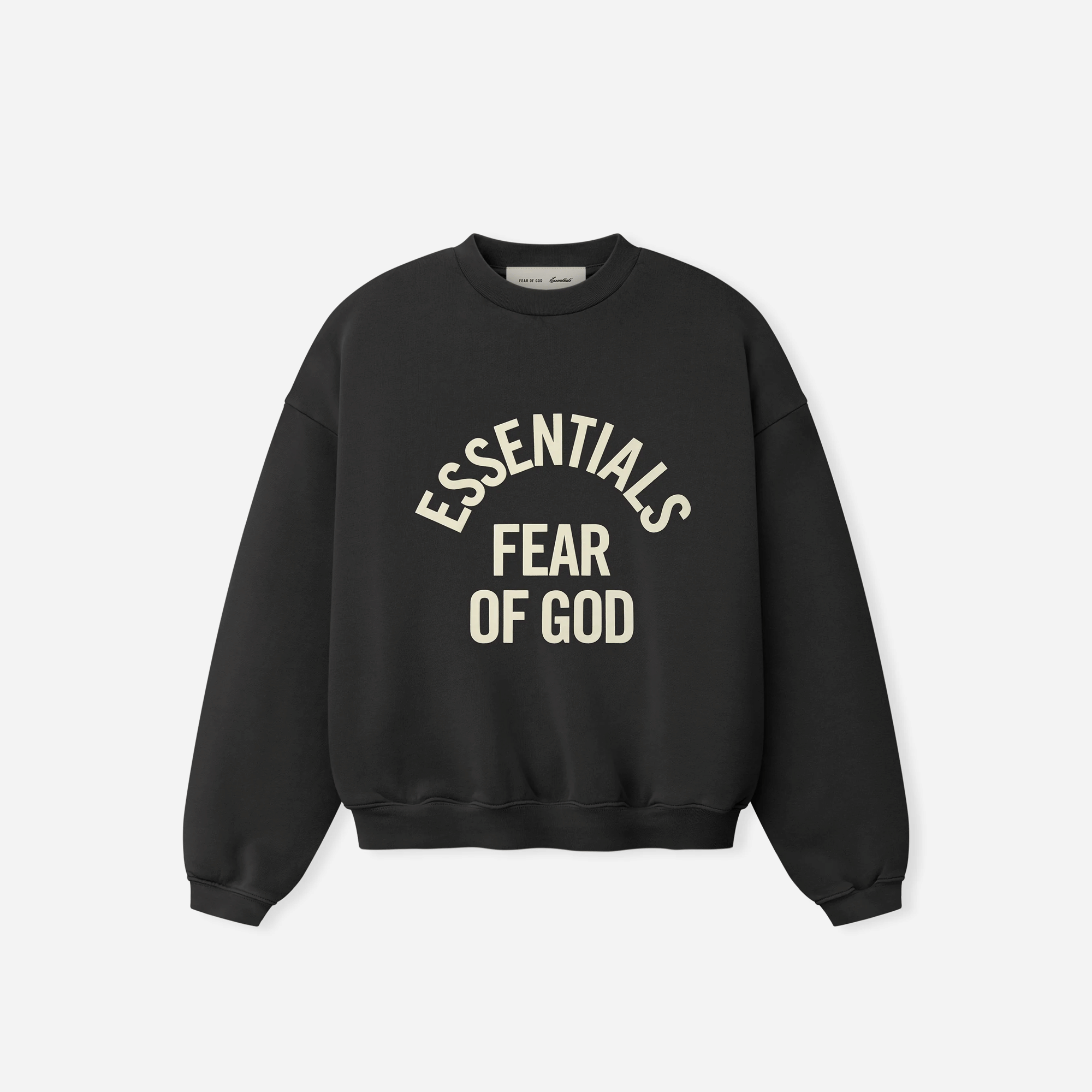 Fear Of God Essentials Kids Campus 90s Crewneck Sweatshirt Faded Black