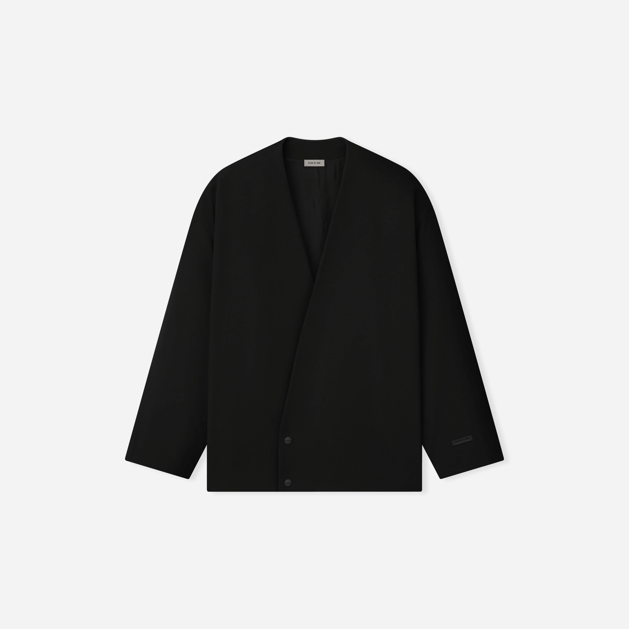Fear Of God Easy Care Wool Relaxed Lapelless Jacket Black