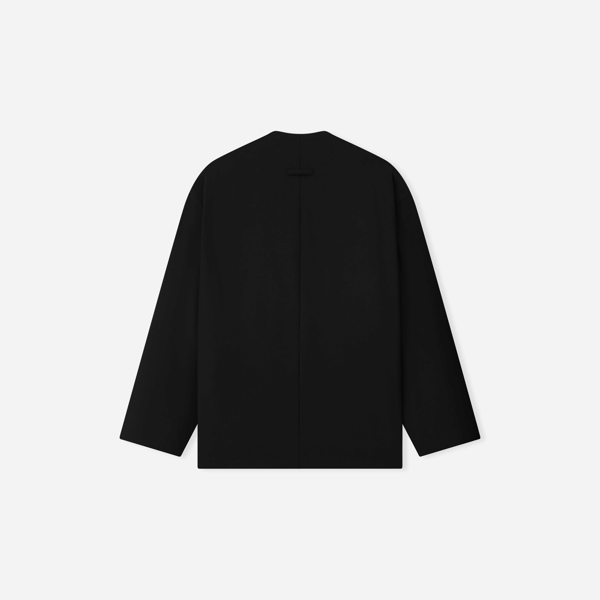 Fear Of God Easy Care Wool Relaxed Lapelless Jacket Black