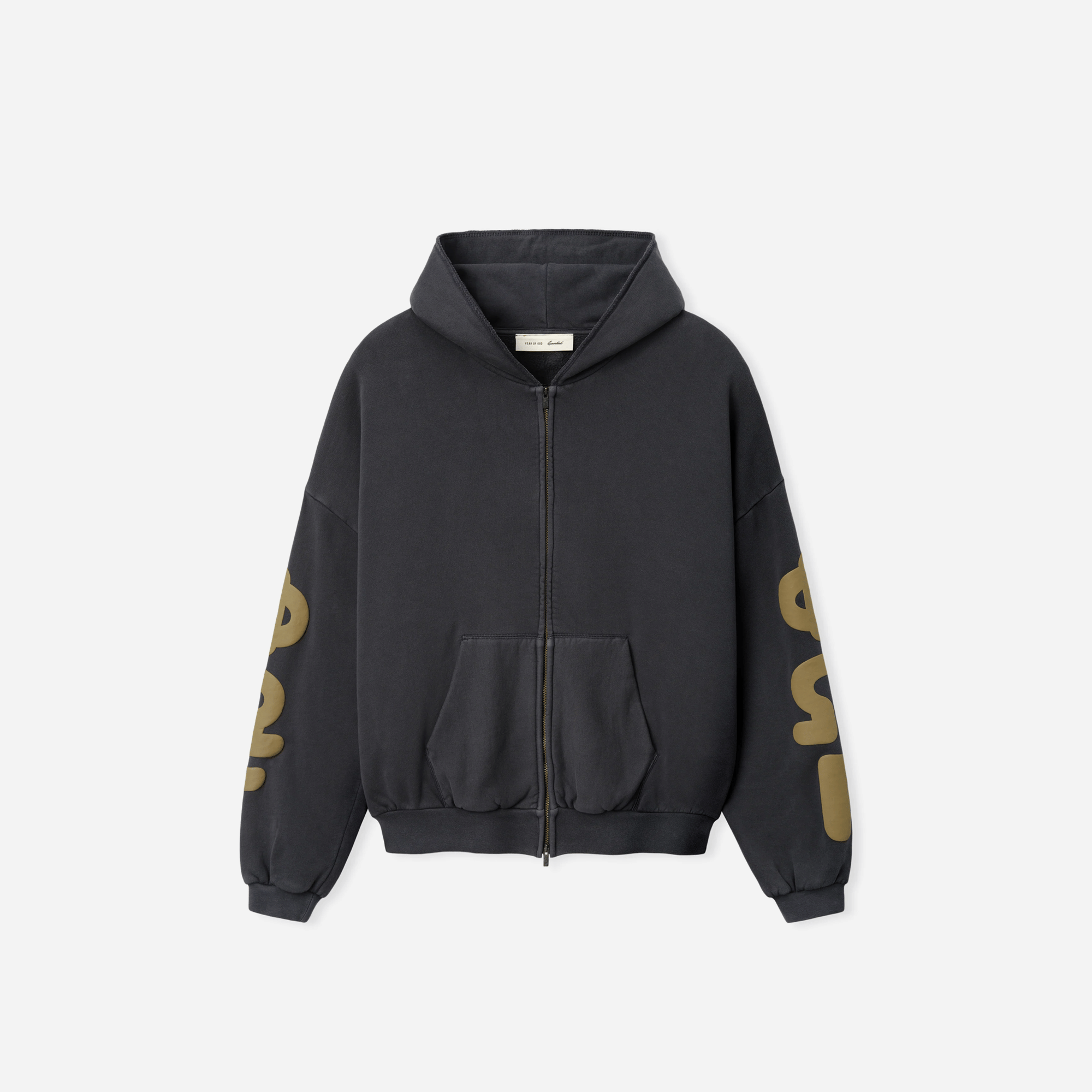 Fear Of God Essentials 90s Zip-Up Hoodie Washed Iron Grey