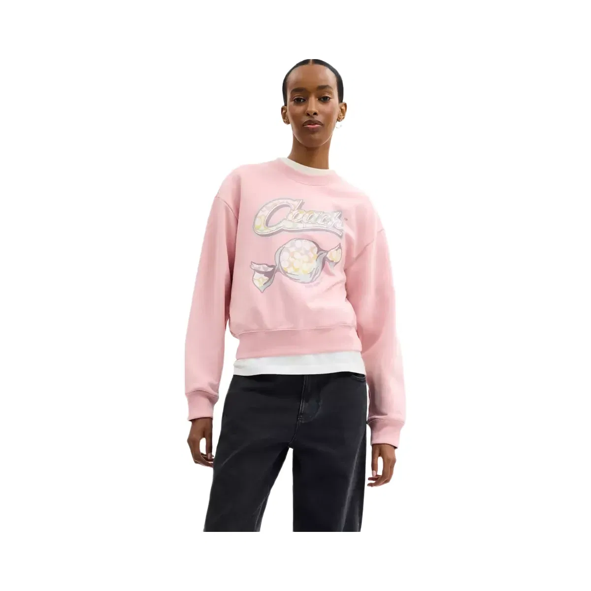 Coach Candy Crewneck Sweater in Pink