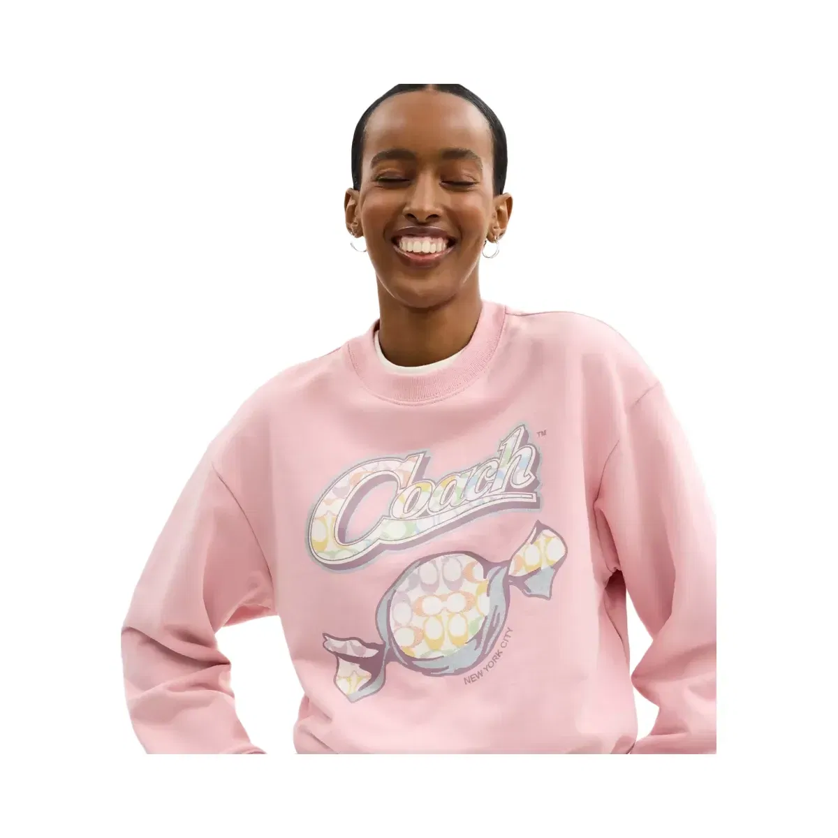 Coach Candy Crewneck Sweater in Pink