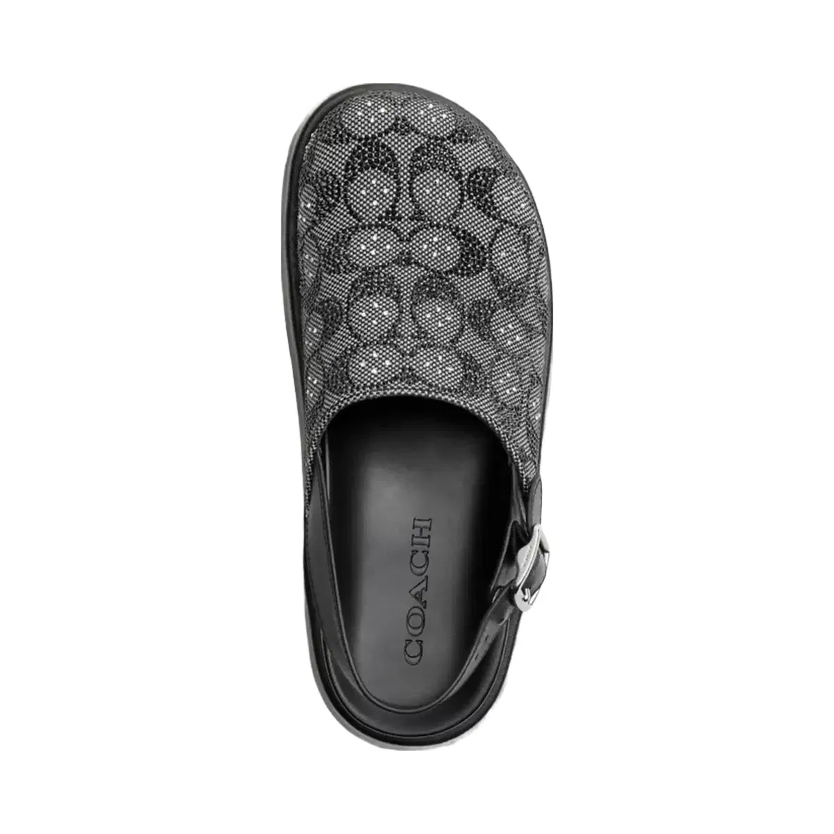 Coach Sculpted C Platform Clog In Crystal Signature Jacquard in Black