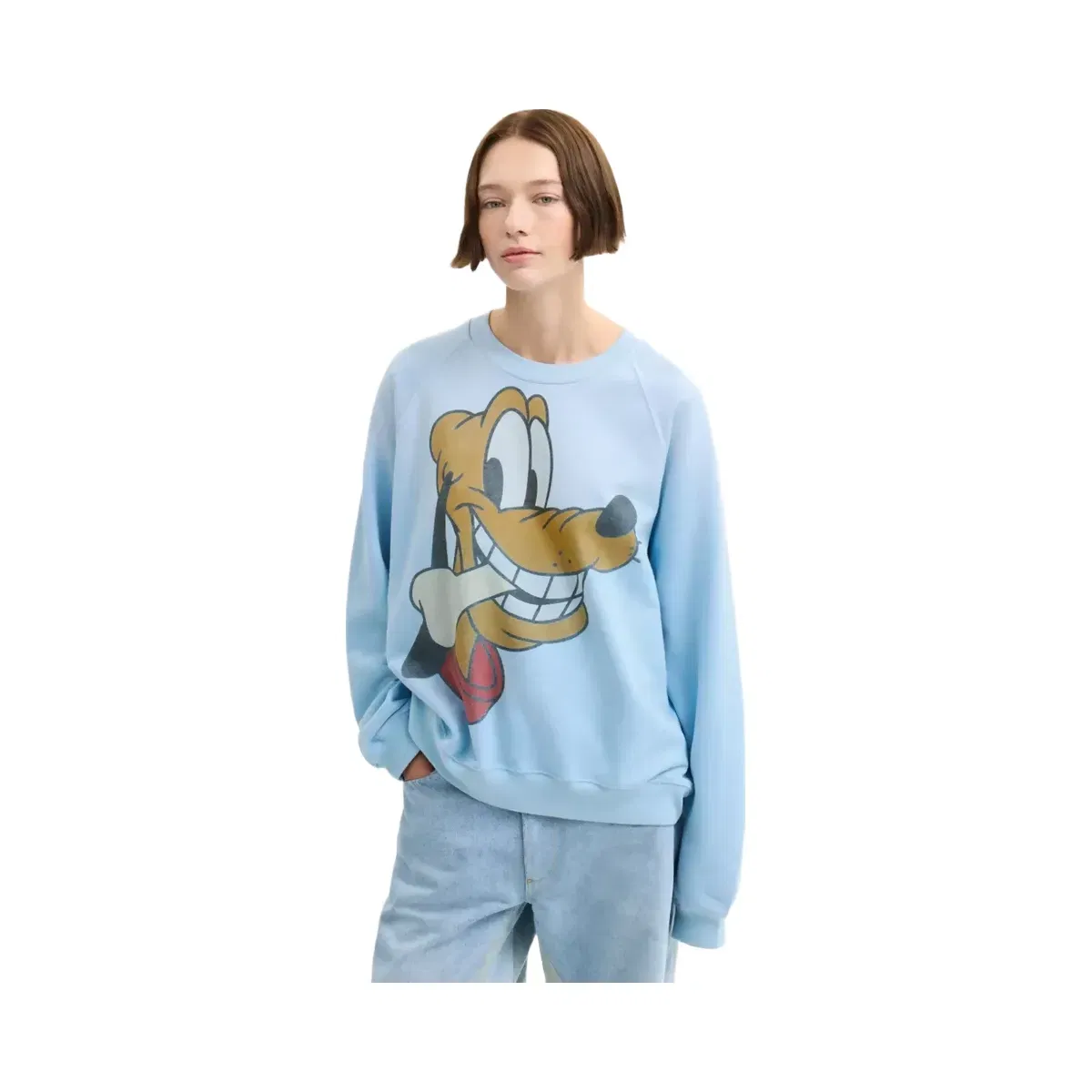 Coach Disney X Coach Pluto Crewneck Sweatshirt in Baby Blue