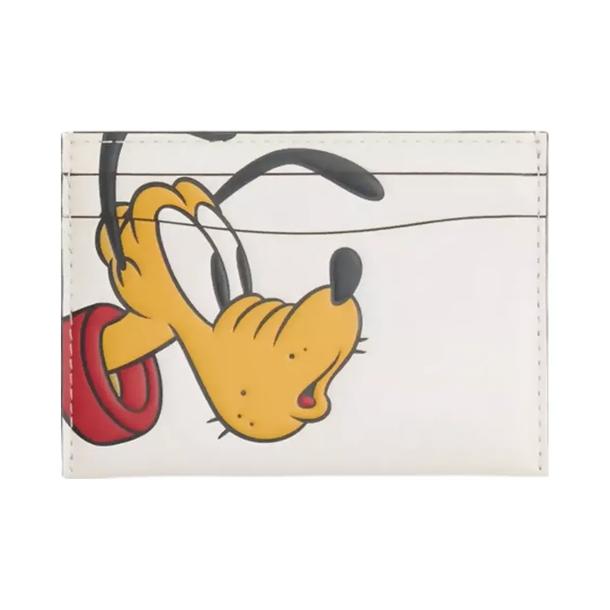 Coach Disney X Coach Essential Card Case With Pluto in Brass Chalk Multi