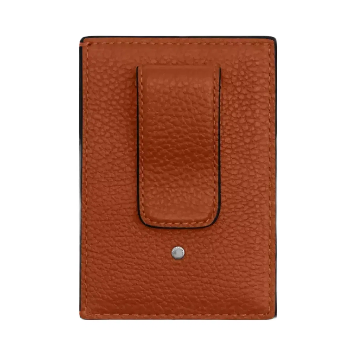 Coach Card Case With Money Clip in Silver Amber Brown