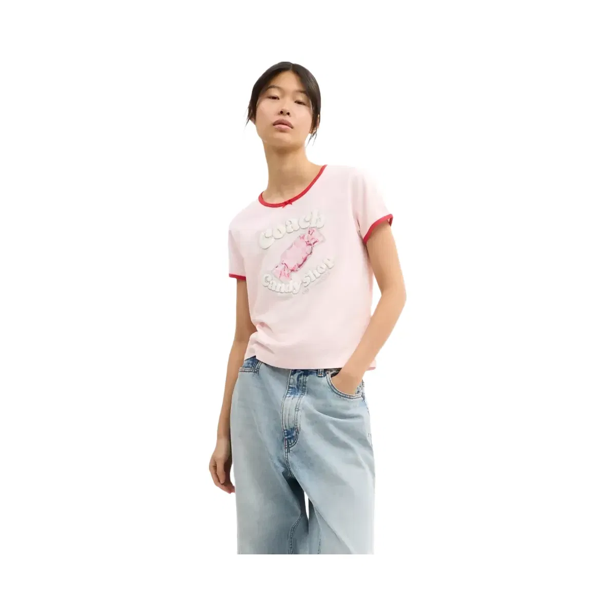 Coach Candy Shop Scoop Neck T-Shirt in Pink Multi